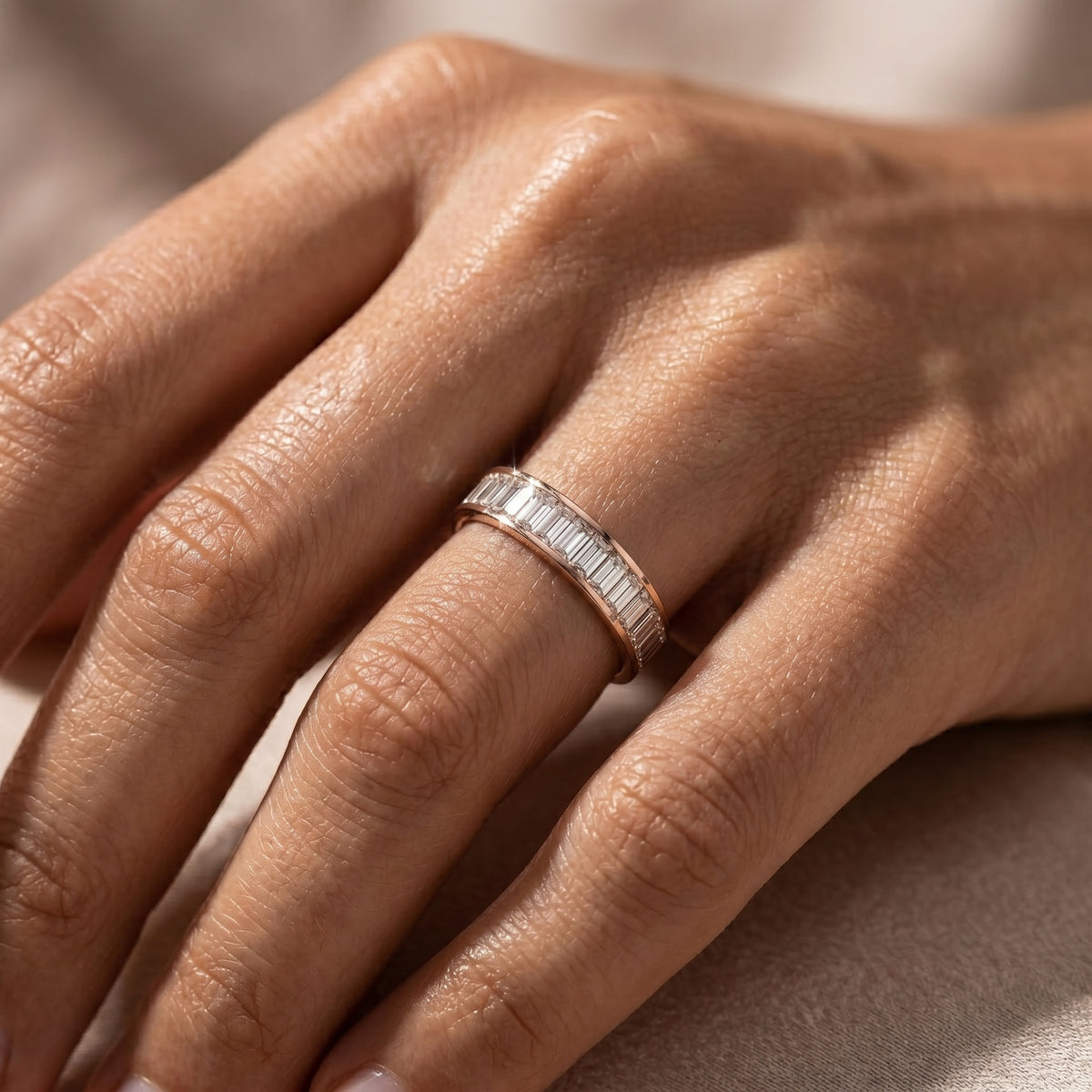 Baguette Diamond Channel Set Wedding Band