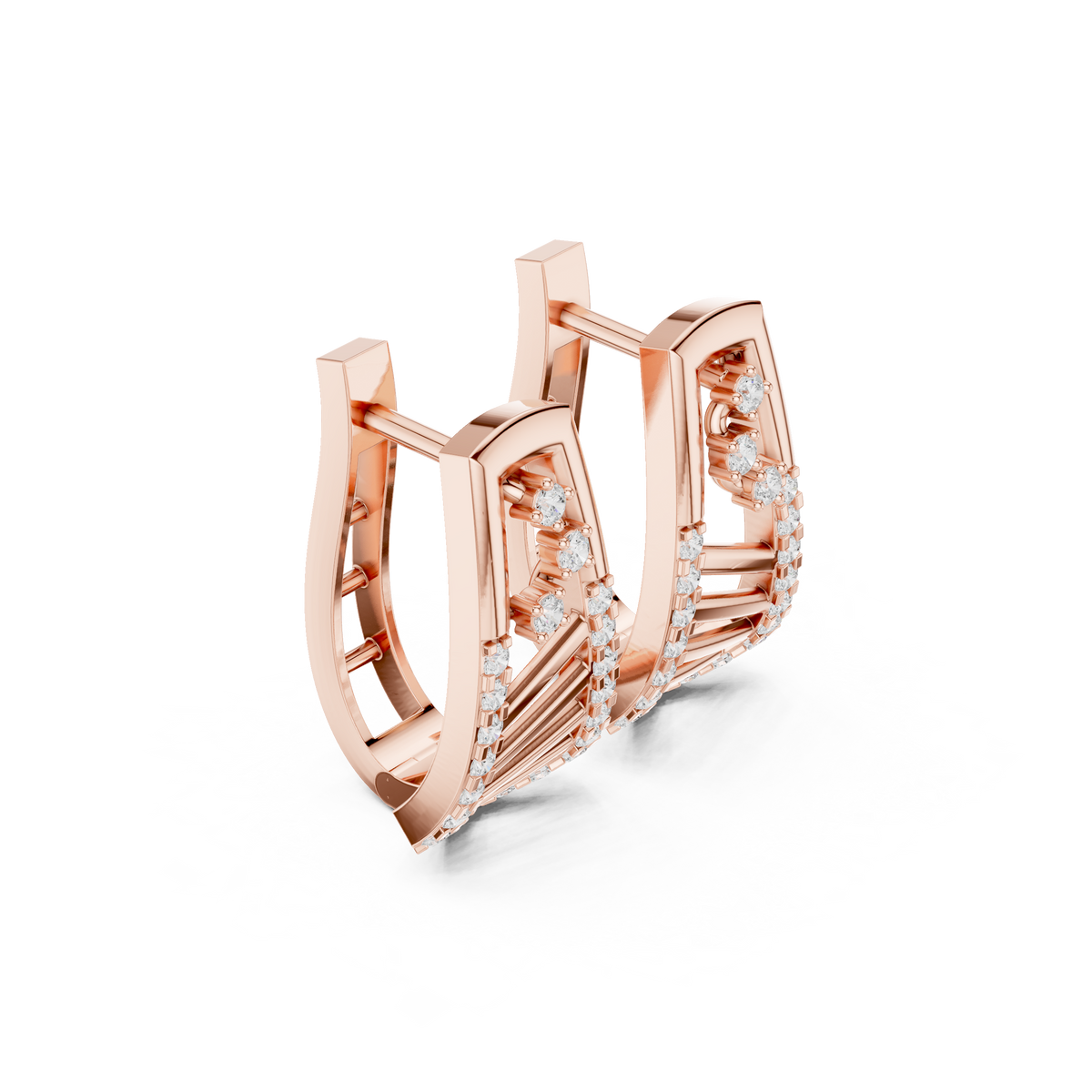 حلقان متدلية مرصعة بألماس بتصميم شبكي