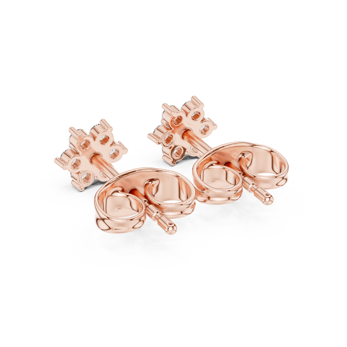 Mini Flower Cluster Diamond Stud Earrings