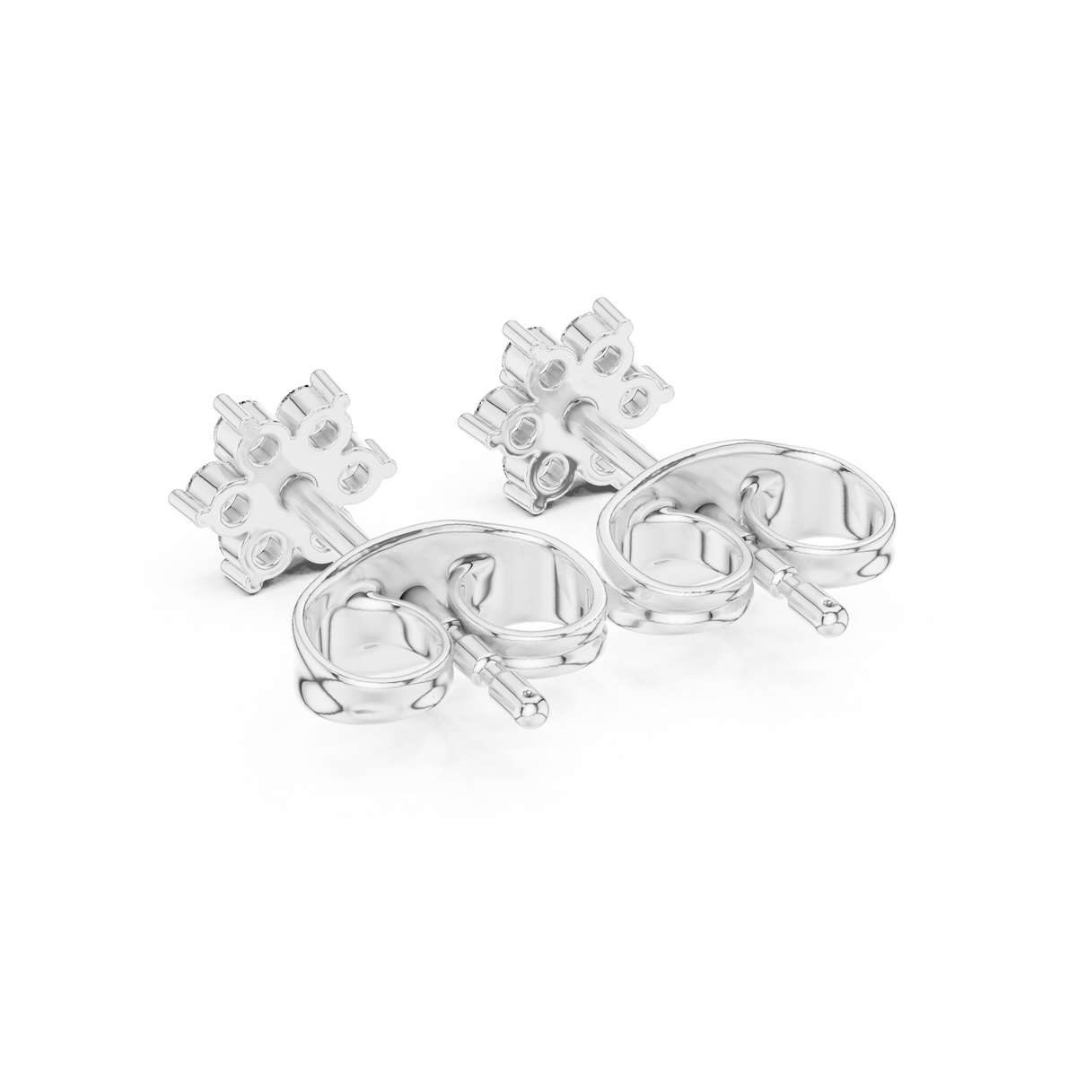 Mini Flower Cluster Diamond Stud Earrings