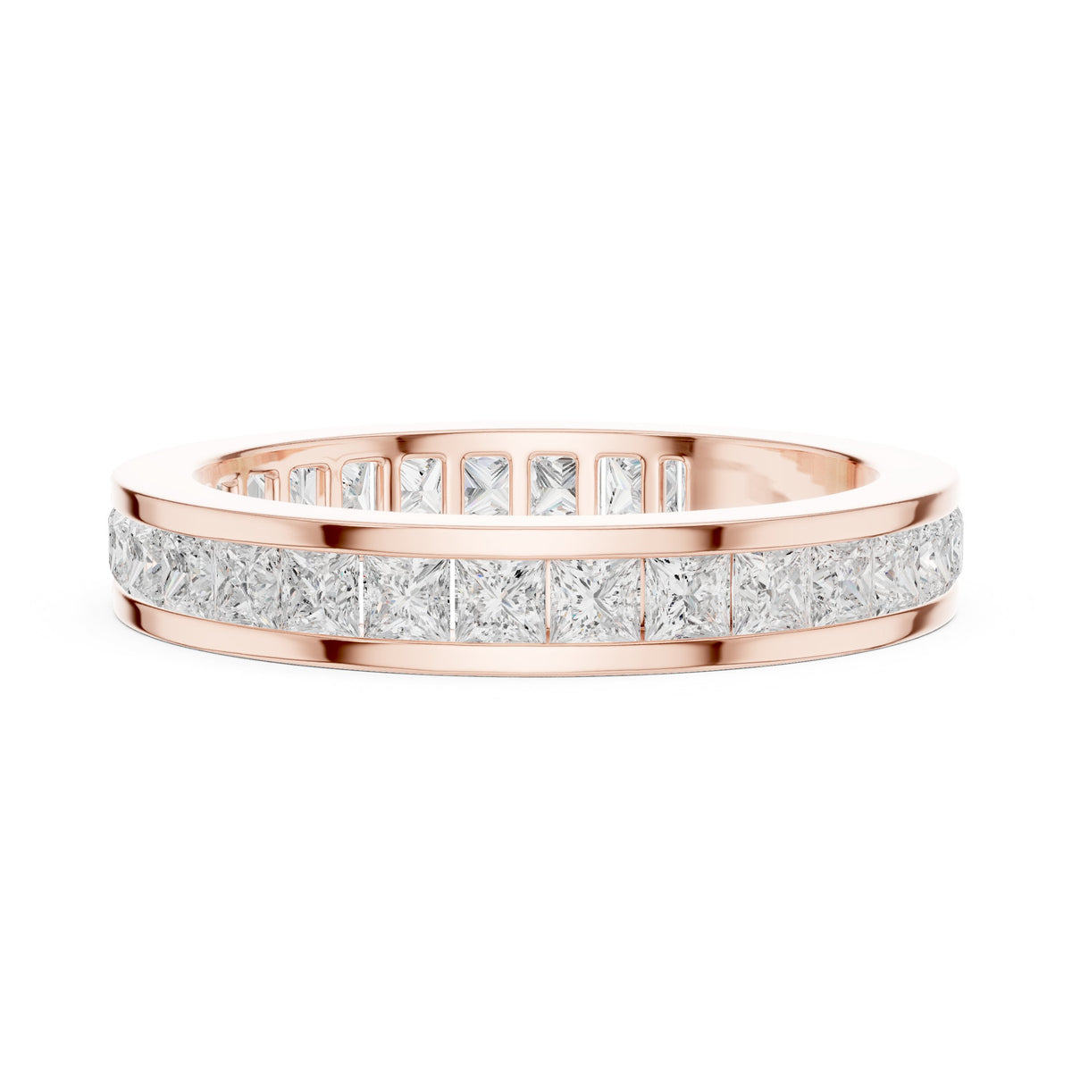 Princess Cut Diamond Channel Set Eternity Band