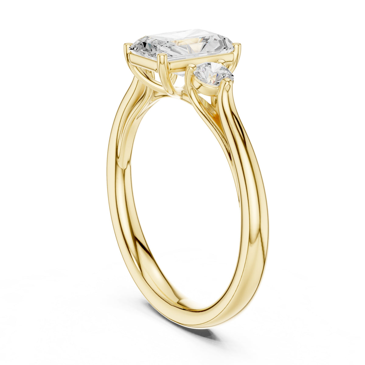 Emerald Cut Three Stone with Pear Shaped Diamonds