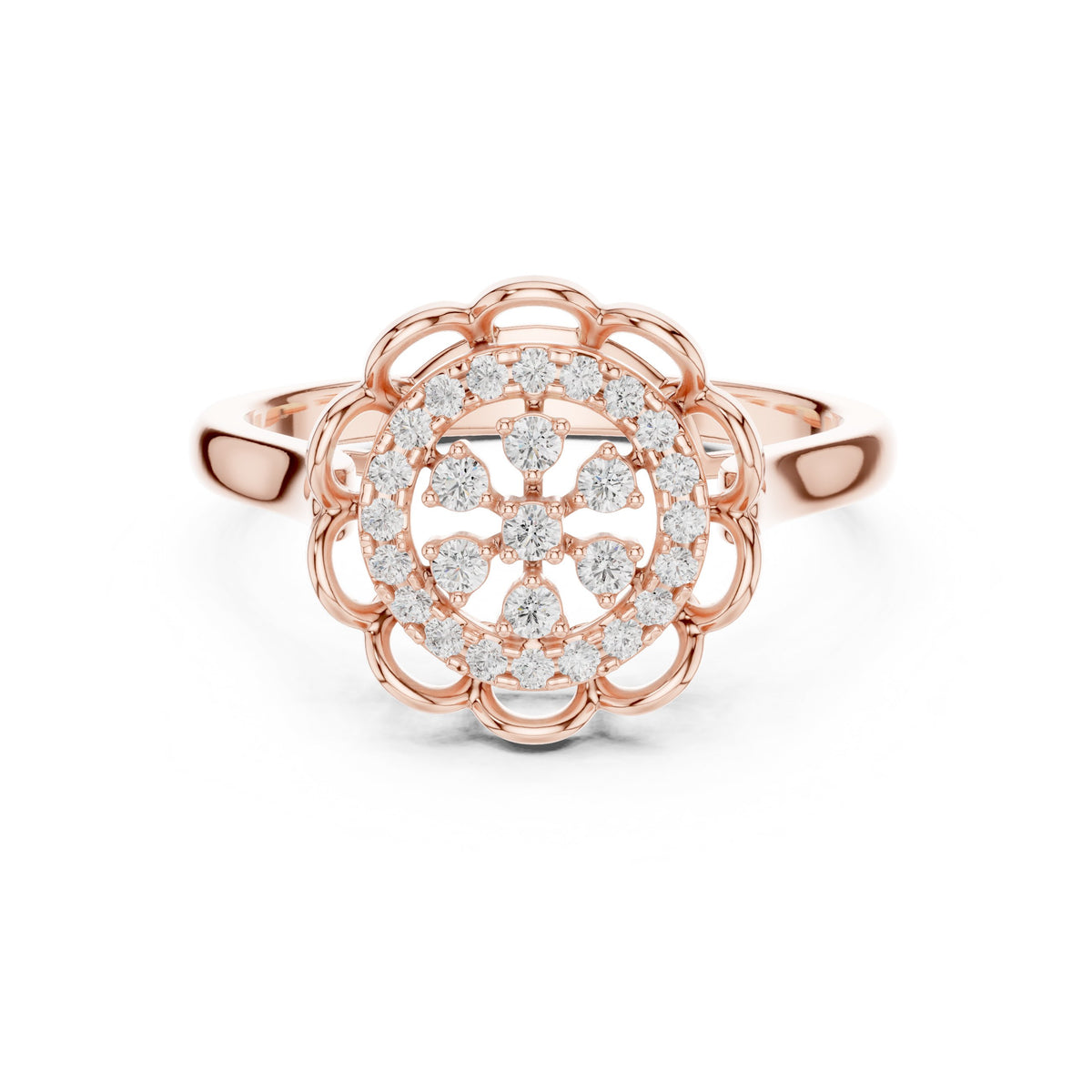 Lace Design Diamond Ring