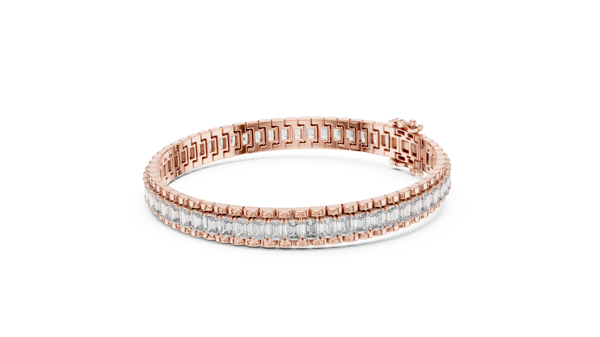 Wide Emerald Collet Bangle