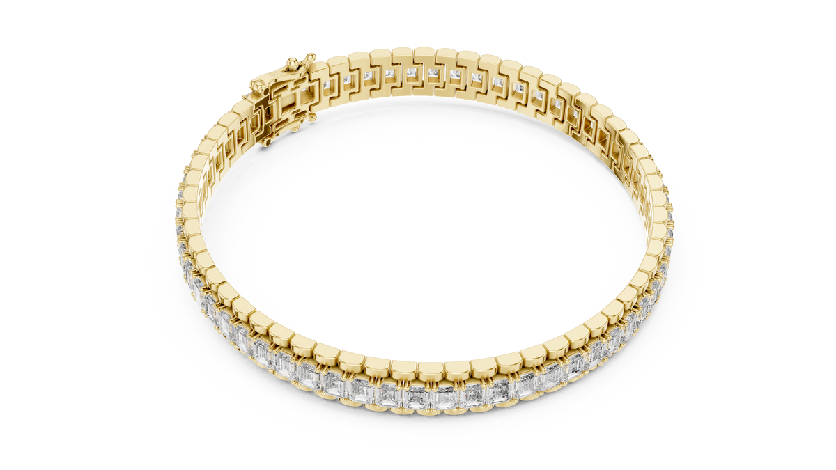Wide Emerald Collet Bangle