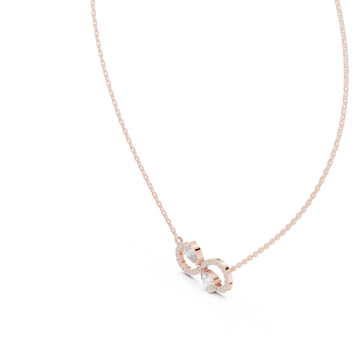 Pear Diamond Infinity Necklace