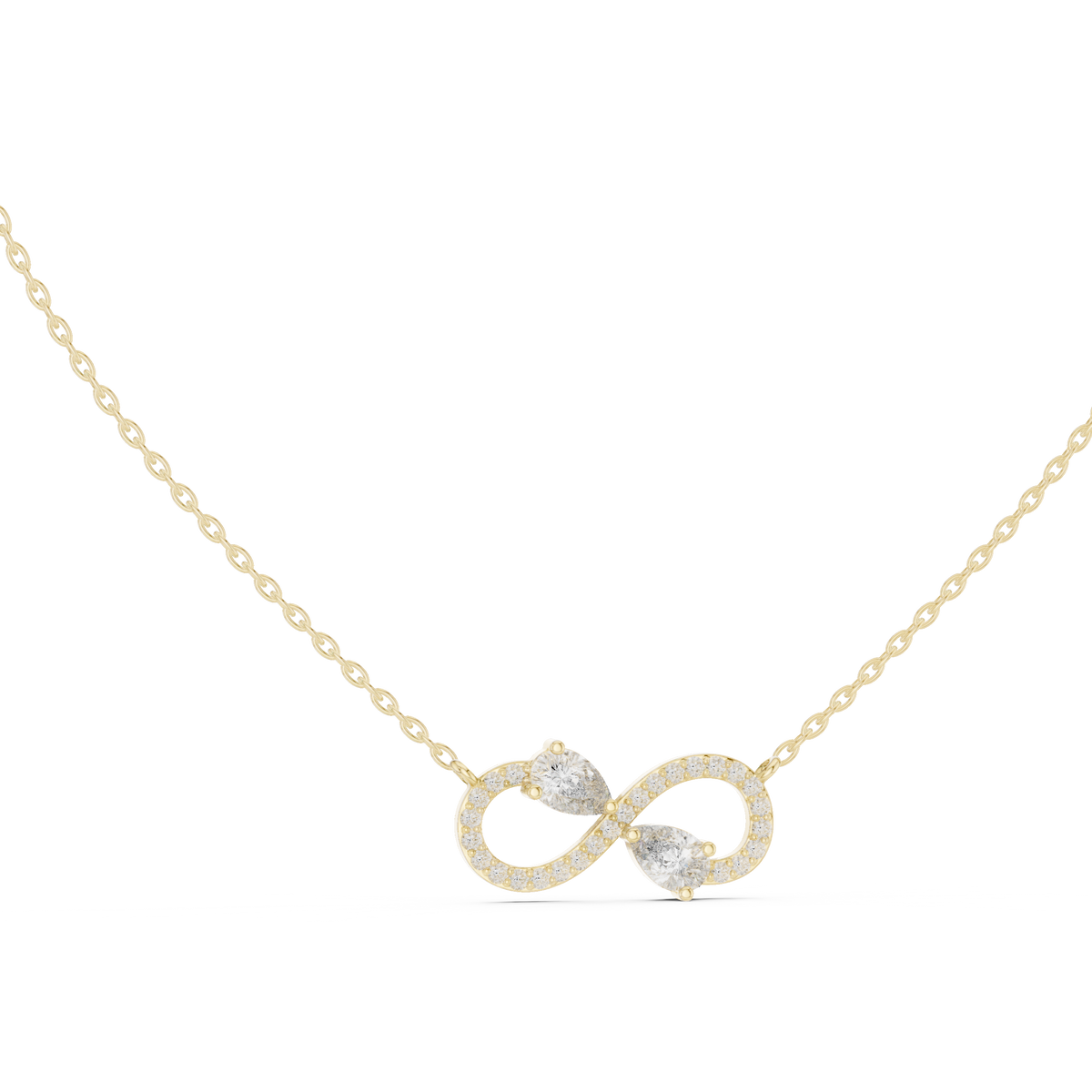 Pear Diamond Infinity Necklace