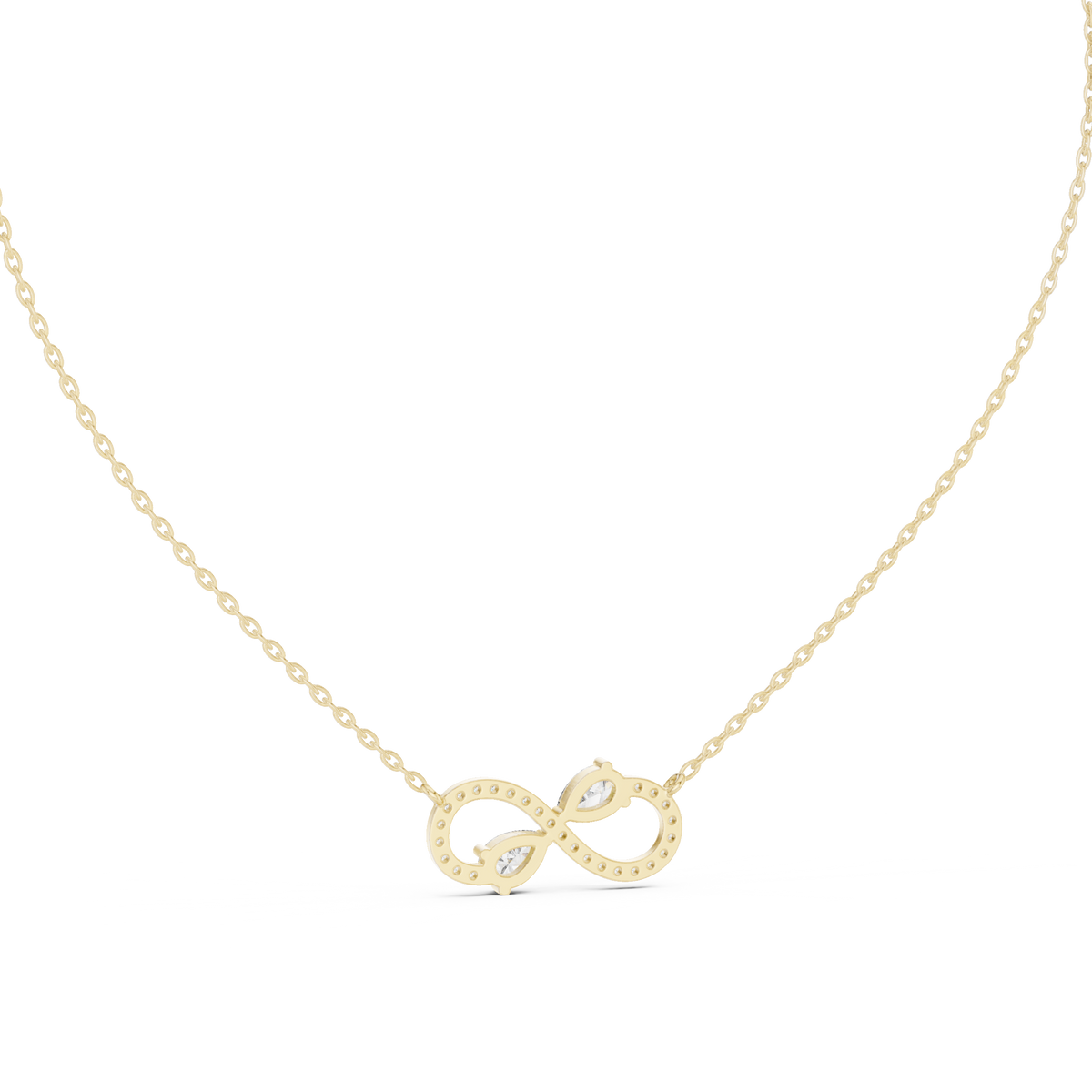 Pear Diamond Infinity Necklace