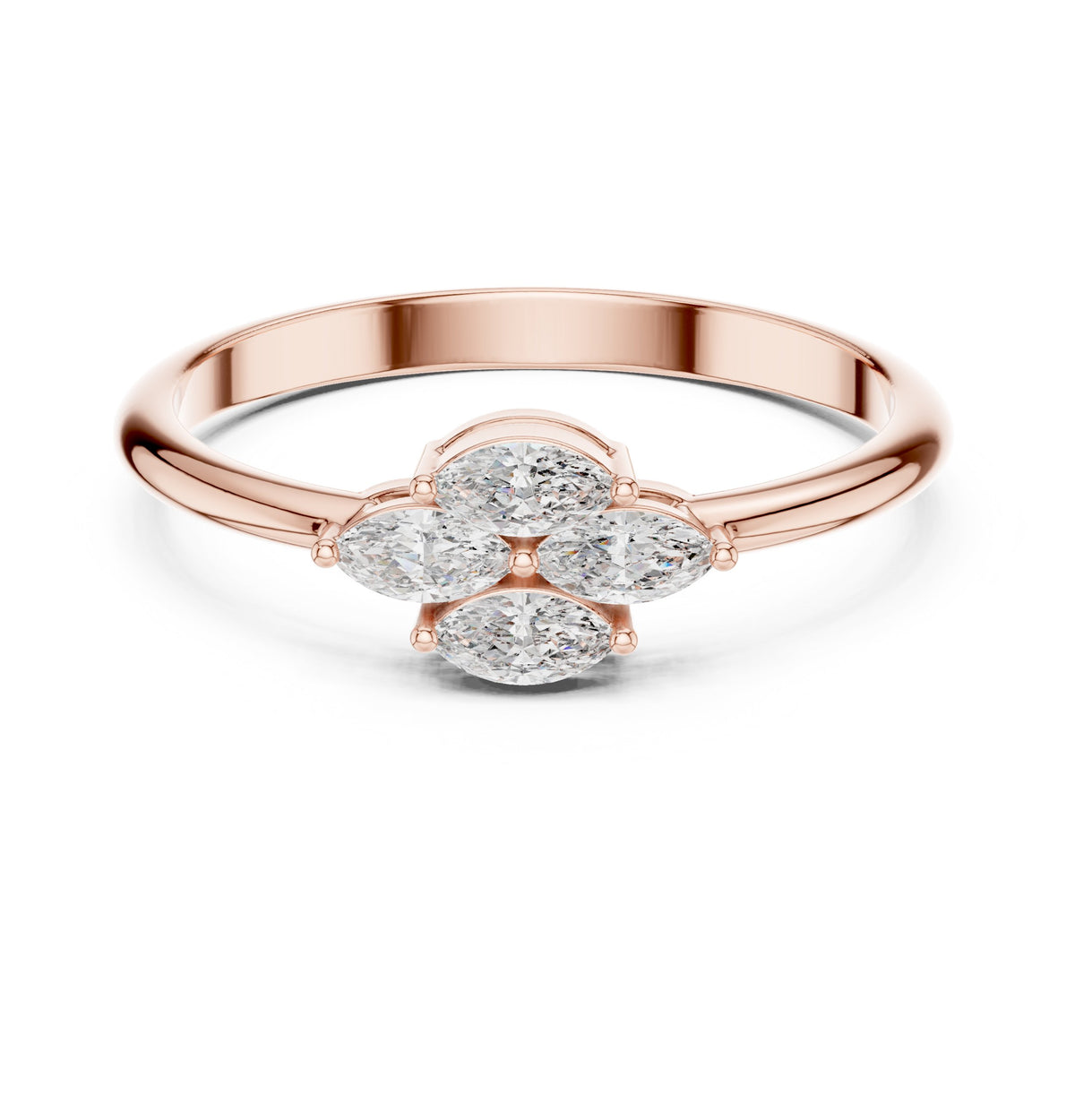 Marquise Flower Cluster Diamond Ring