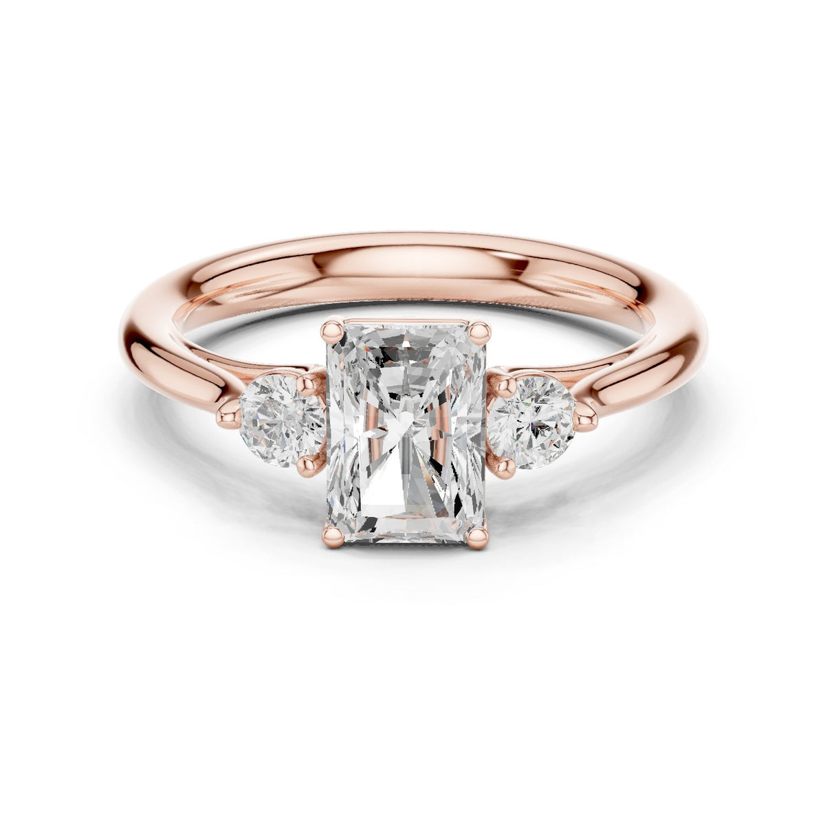 Emerald Cut Three Stone with Pear Shaped Diamonds