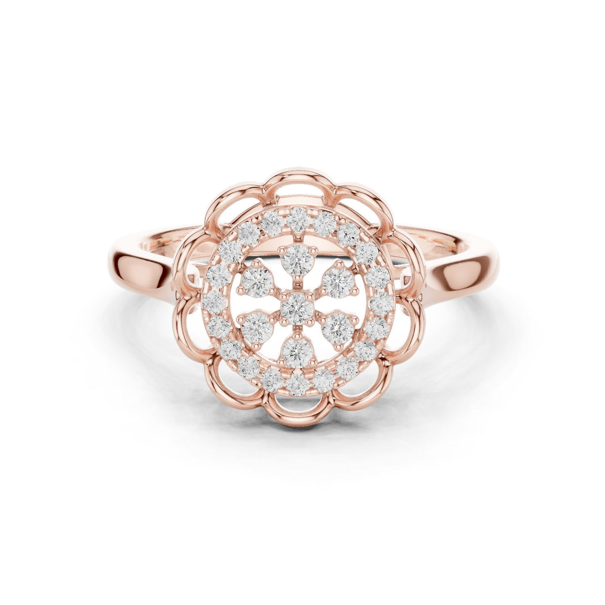 Lace Design Diamond Ring