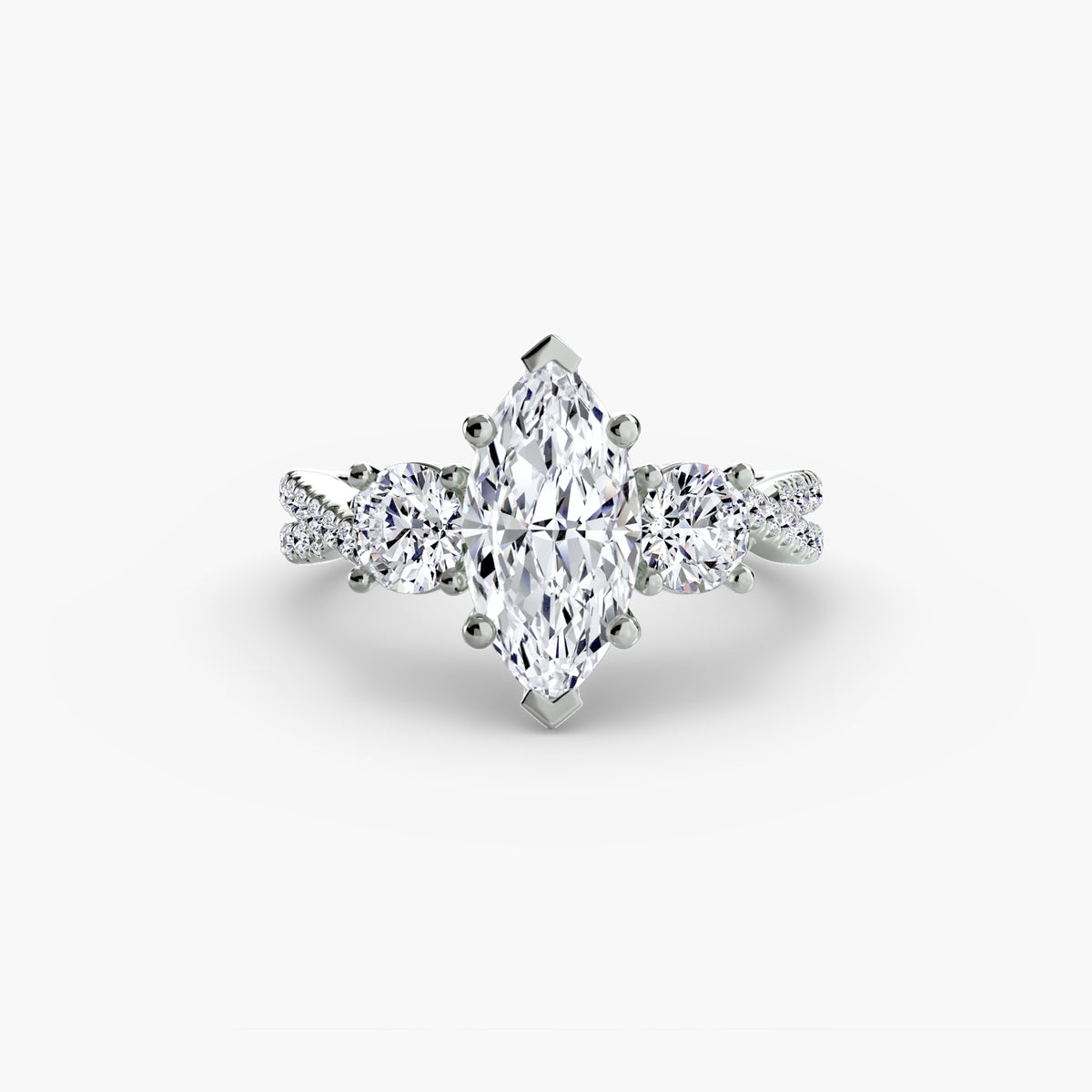 Three-Stone with Pavé Band 2