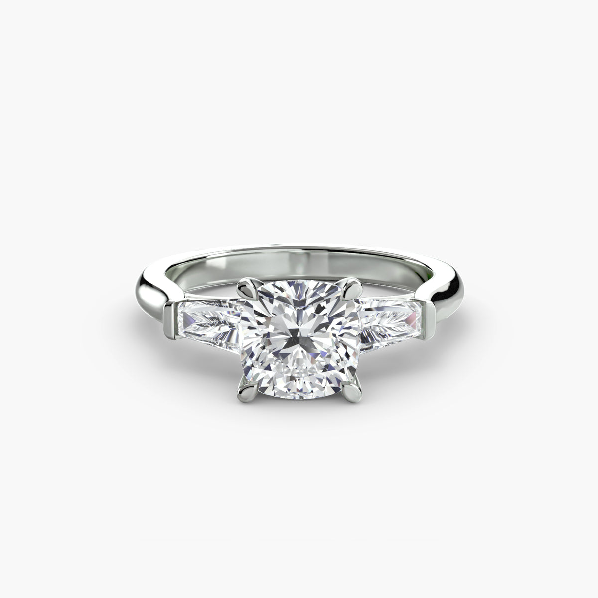 Three-Stone Ring (Baguette Side Stones)