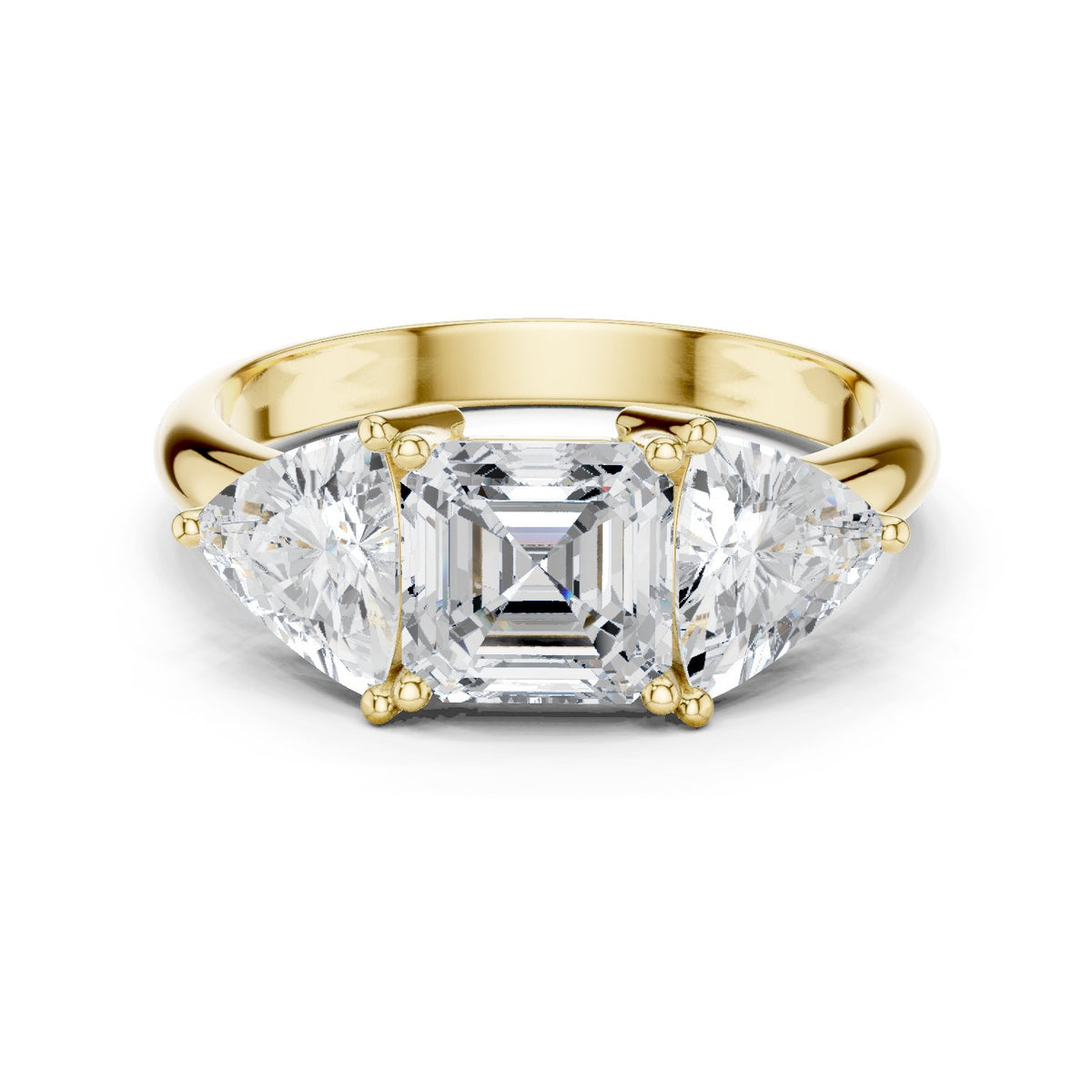 Asscher Diamond Trilogy Ring