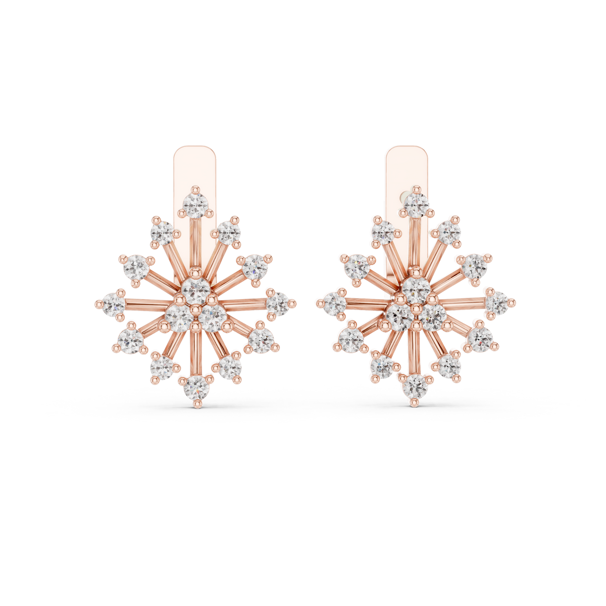 Starburst Cluster Diamond Earrings