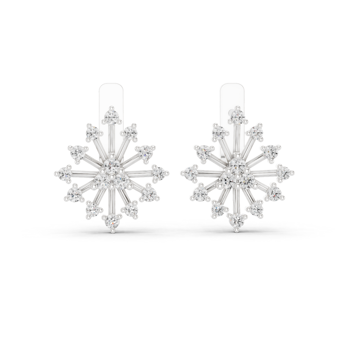 Starburst Cluster Diamond Earrings