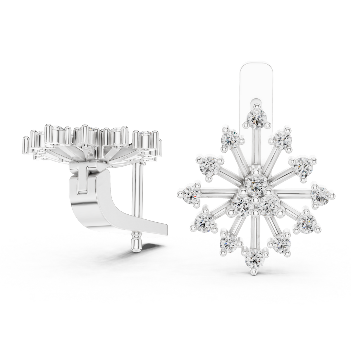 Starburst Cluster Diamond Earrings