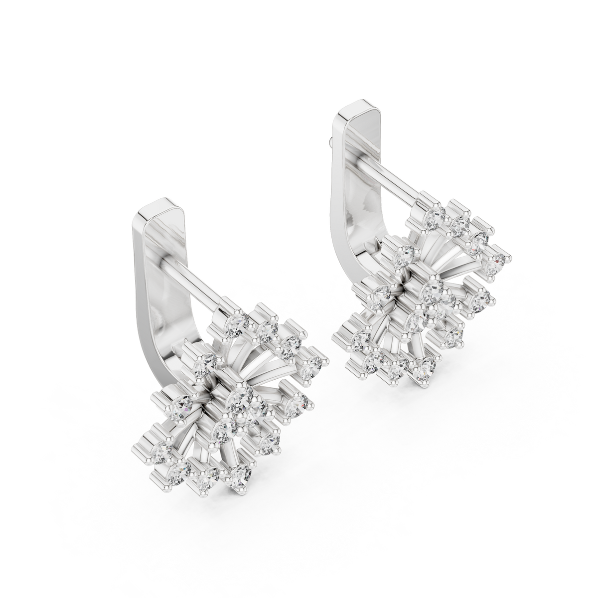 Starburst Cluster Diamond Earrings