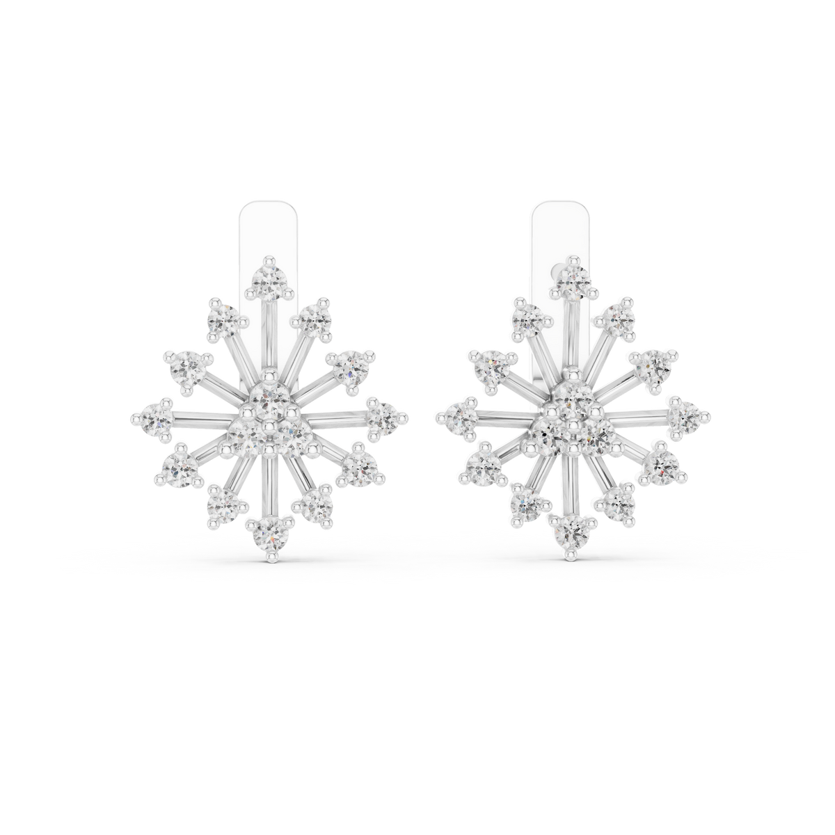 Starburst Cluster Diamond Earrings