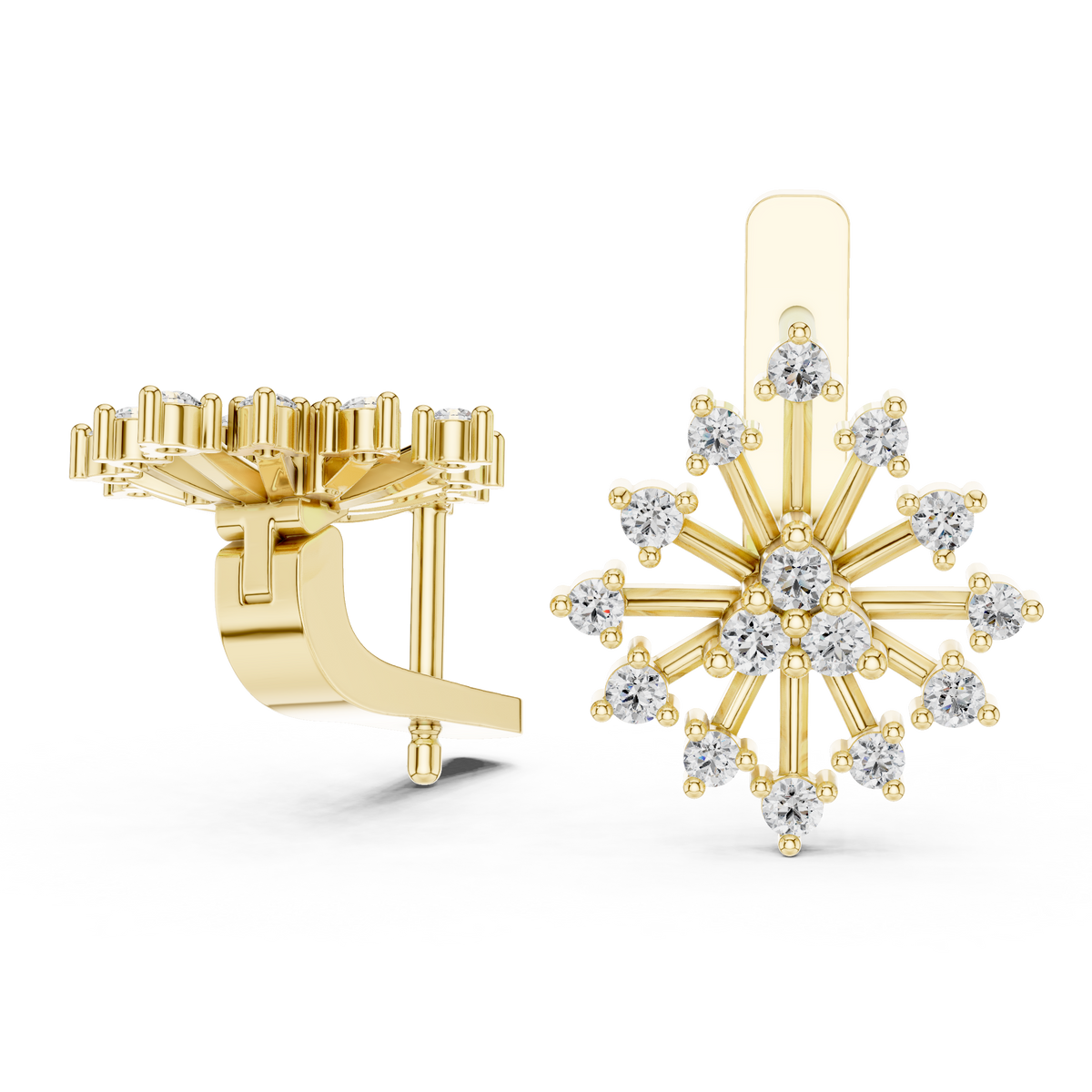 Starburst Cluster Diamond Earrings