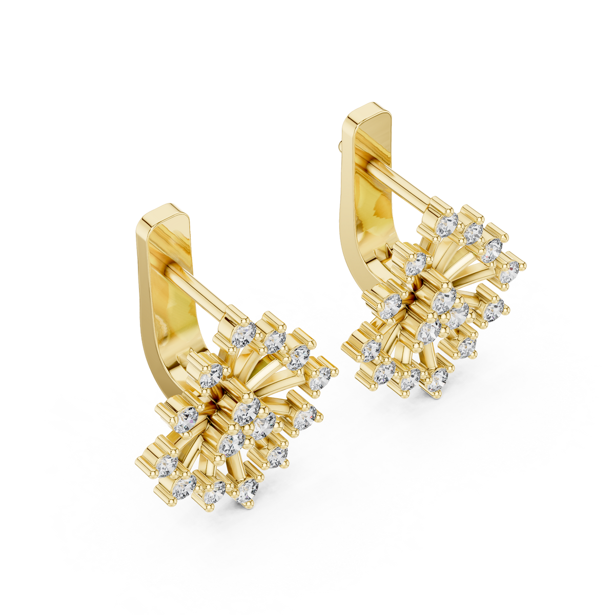 Starburst Cluster Diamond Earrings