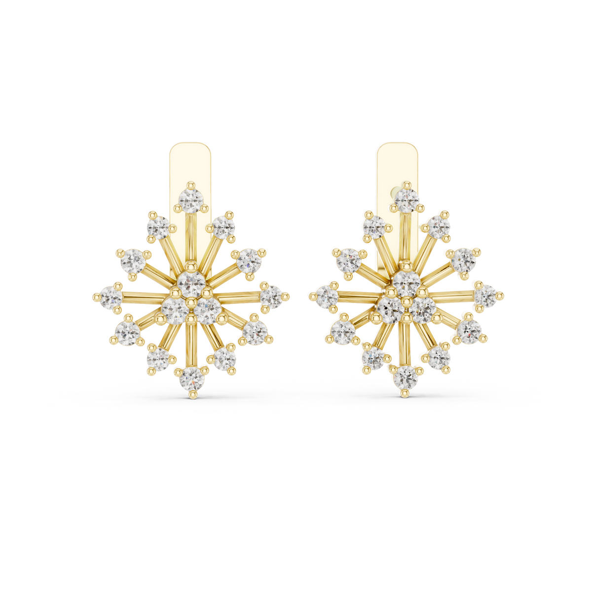 Starburst Cluster Diamond Earrings