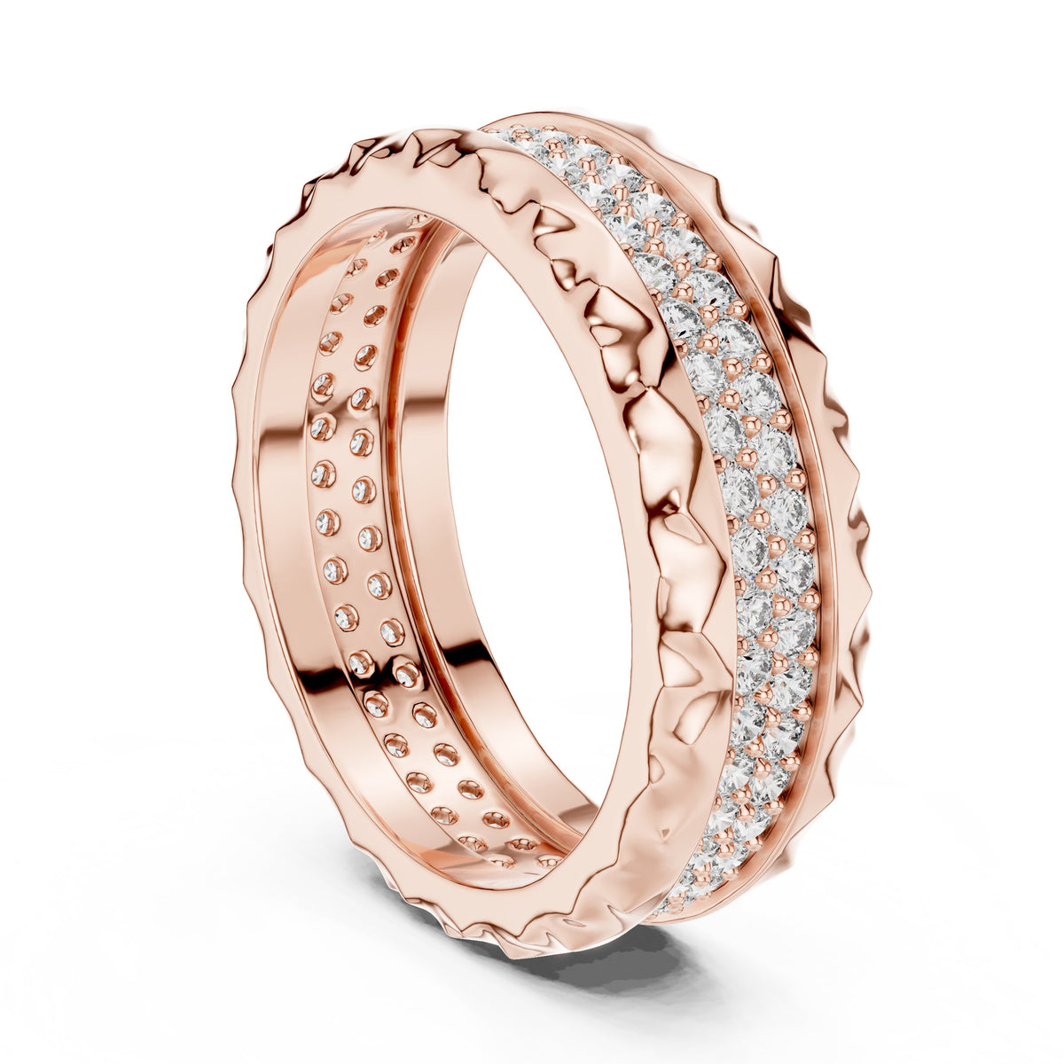 Round Diamond Wide Pavé Eternity Band