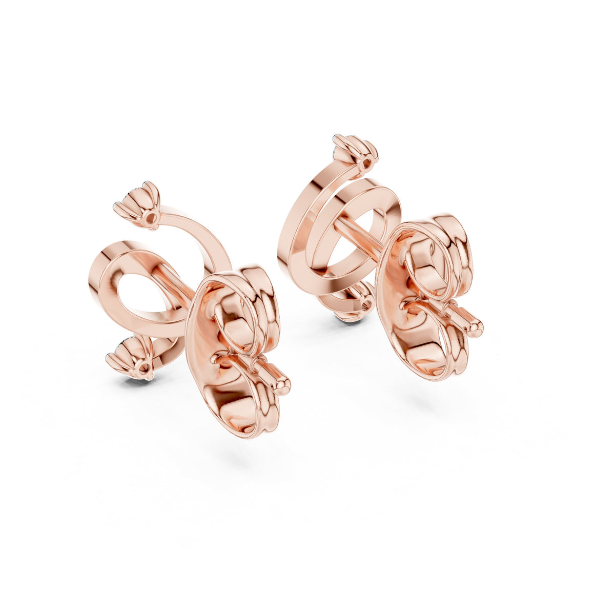 أقراط ألماس بعقدة ملتفّة in Rose Gold - VYKA Diamonds