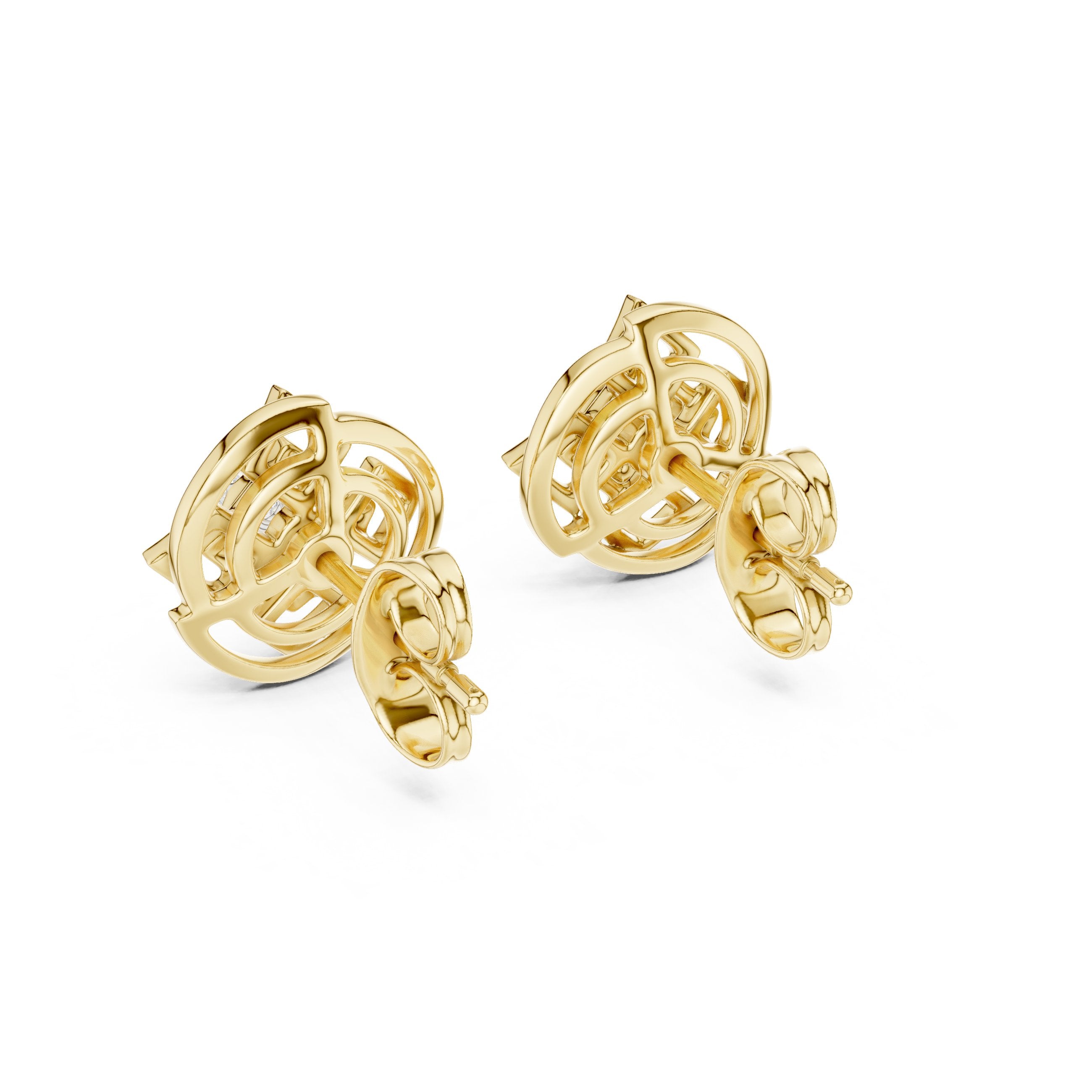 حلقان ألماس قوس قزح المرصعة in Yellow Gold - VYKA Diamonds
