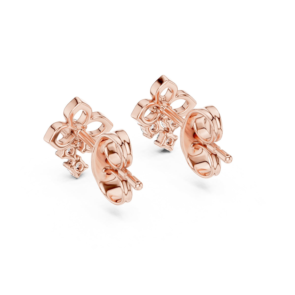 Trio Cluster Diamond Stud Earrings