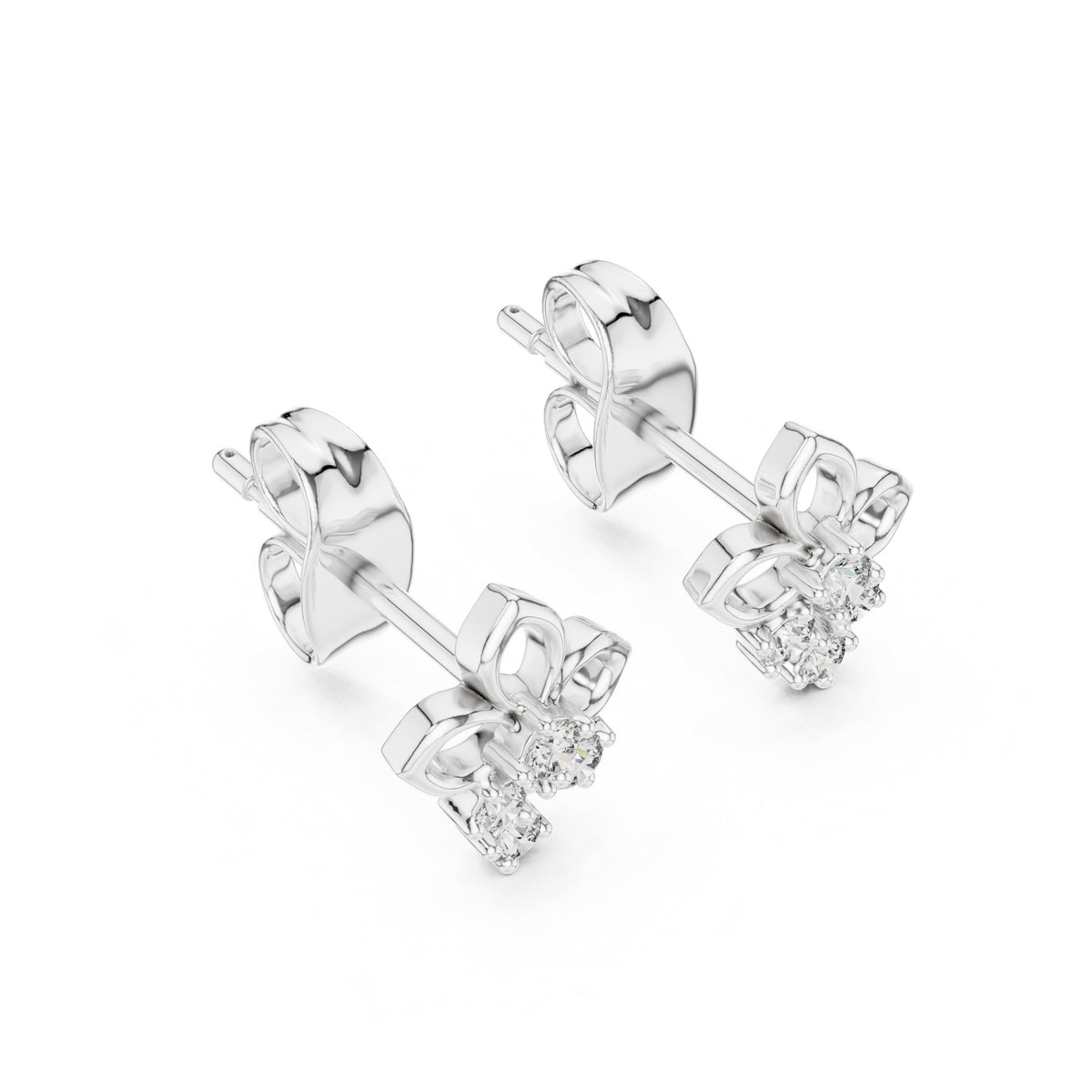 Trio Cluster Diamond Stud Earrings