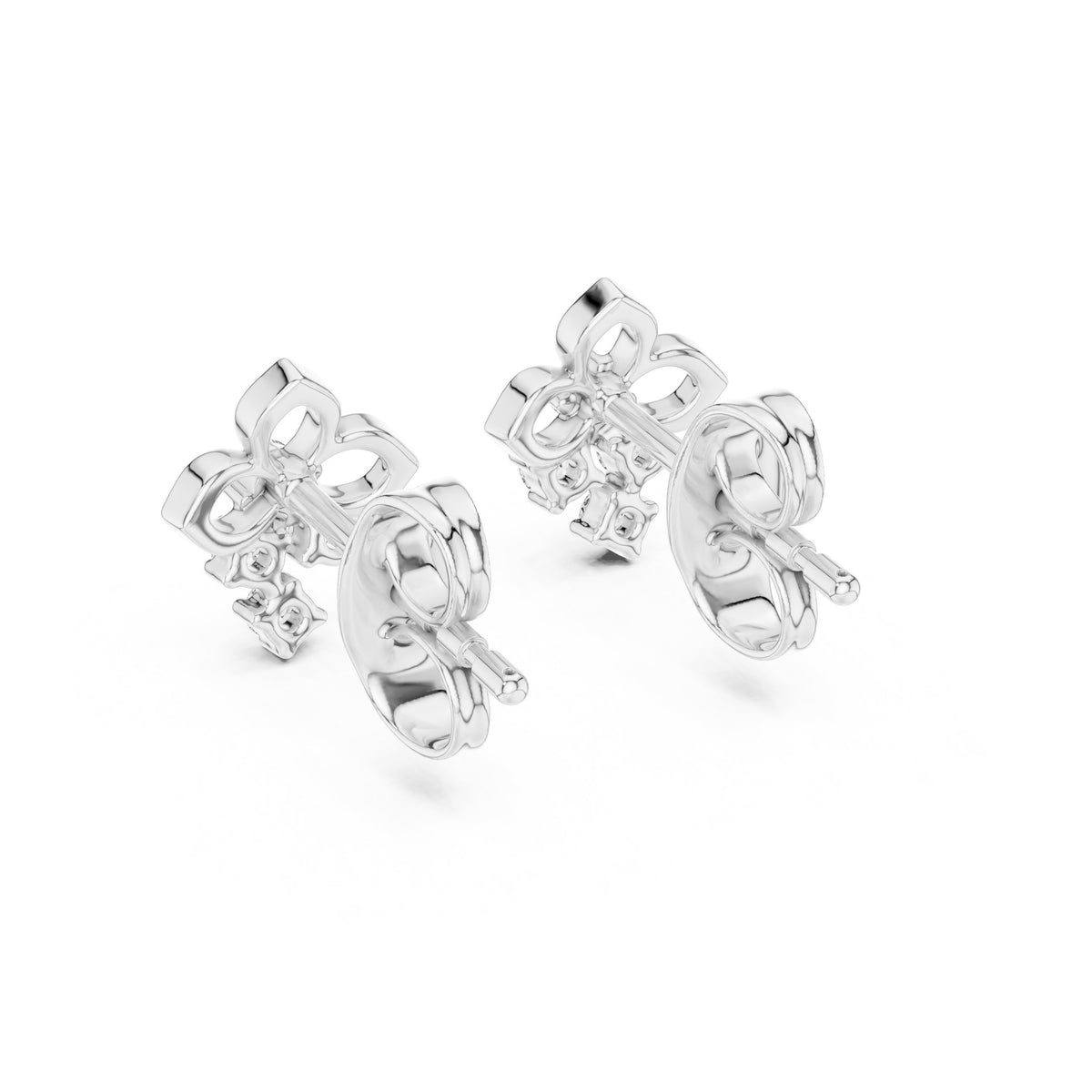Trio Cluster Diamond Stud Earrings