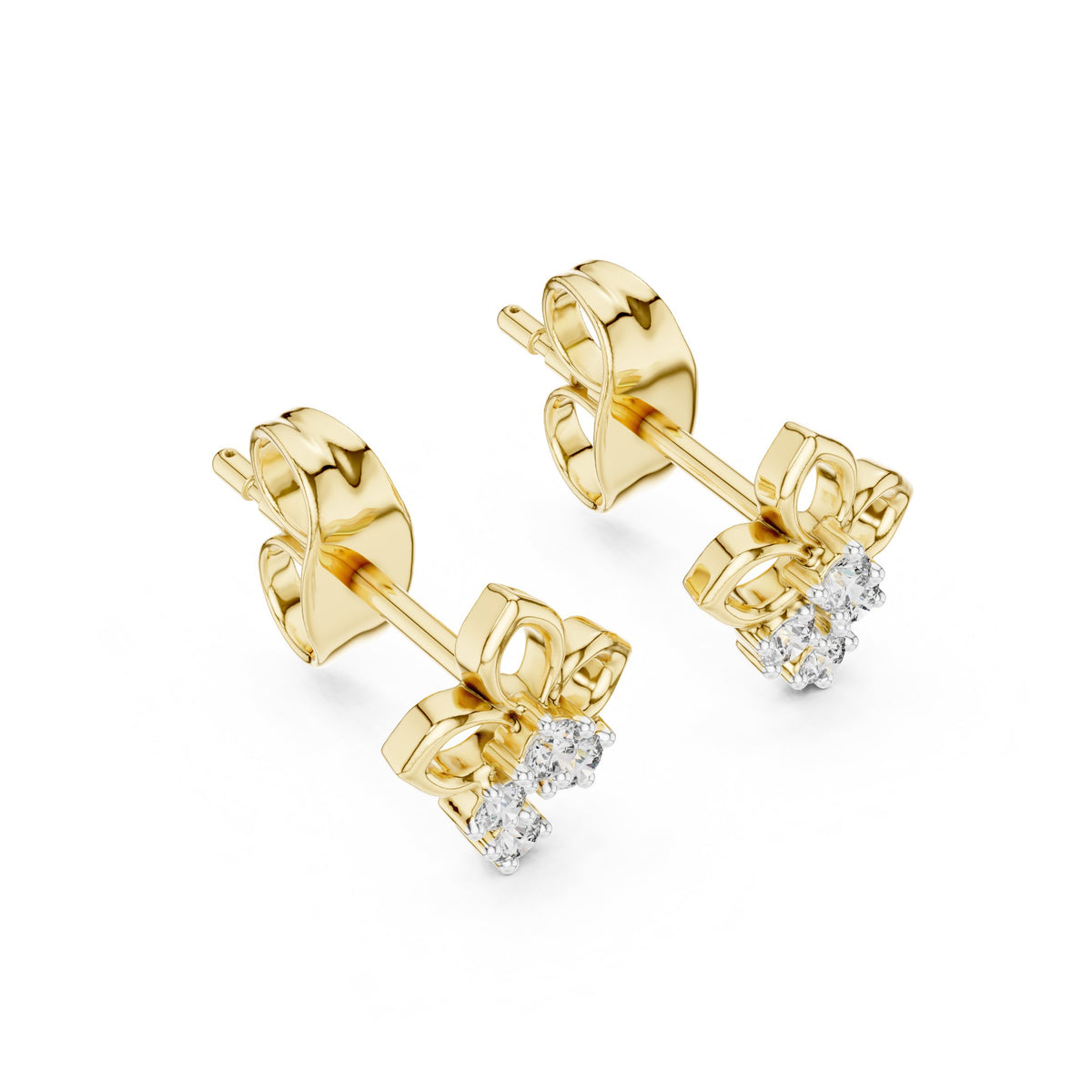 Trio Cluster Diamond Stud Earrings