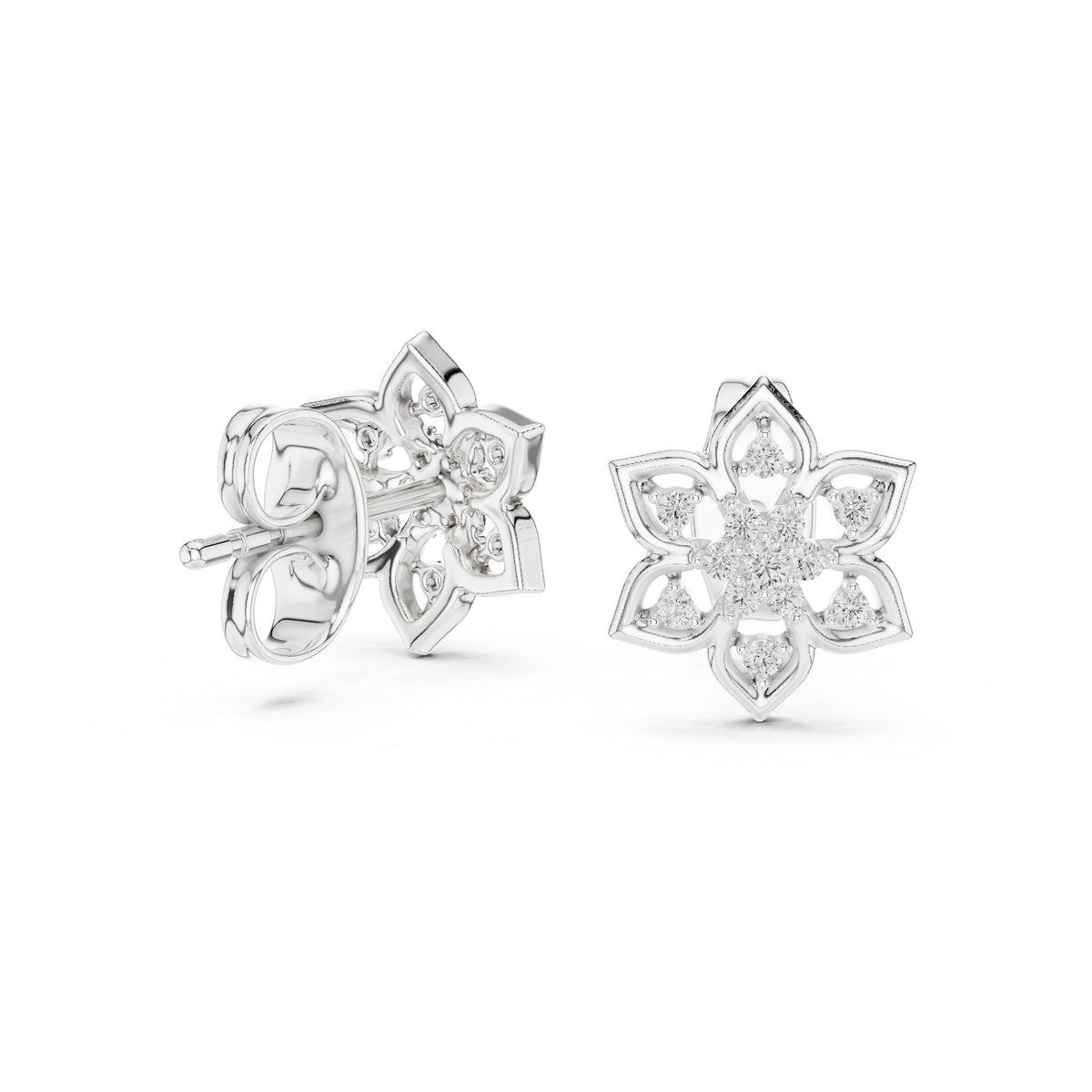 Diamond Star Stud Earrings