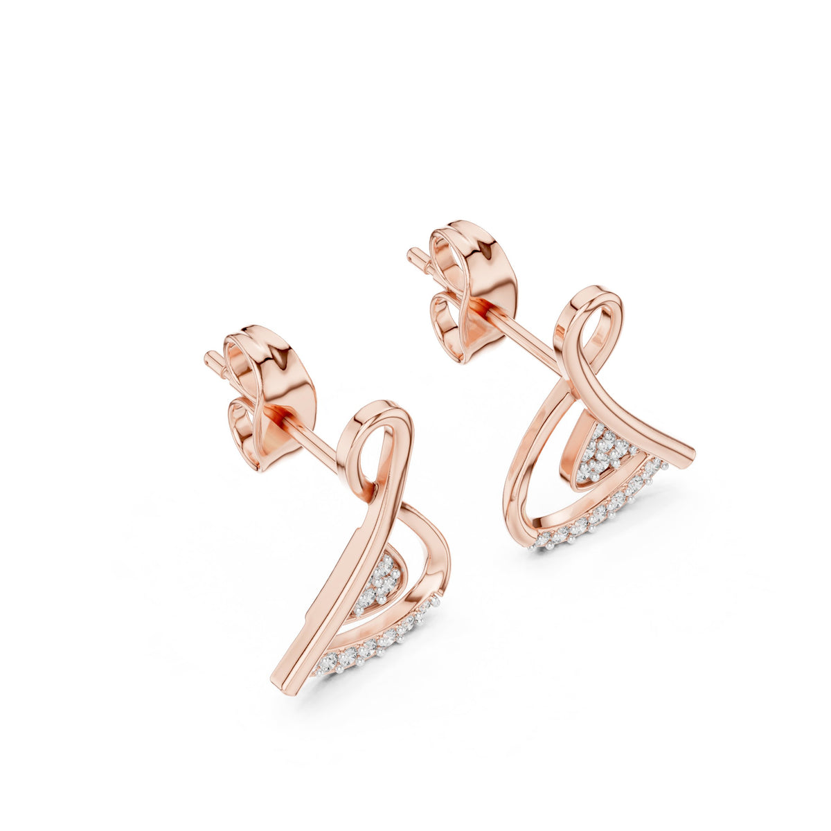 Infinity Loop Diamond Stud Earrings