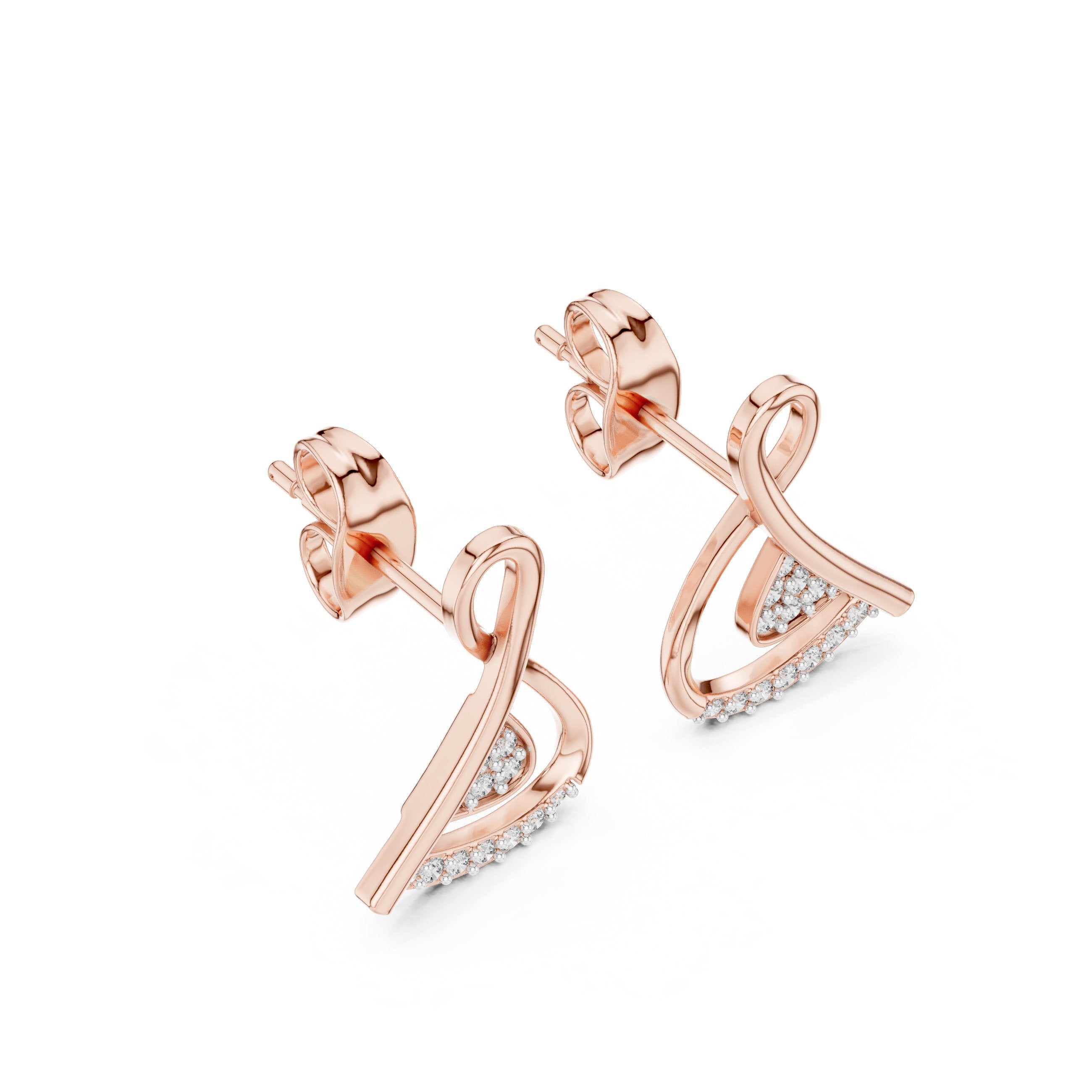 حلقان ألماسة بتصميم إنفينيتي لوب in Rose Gold - VYKA Diamonds