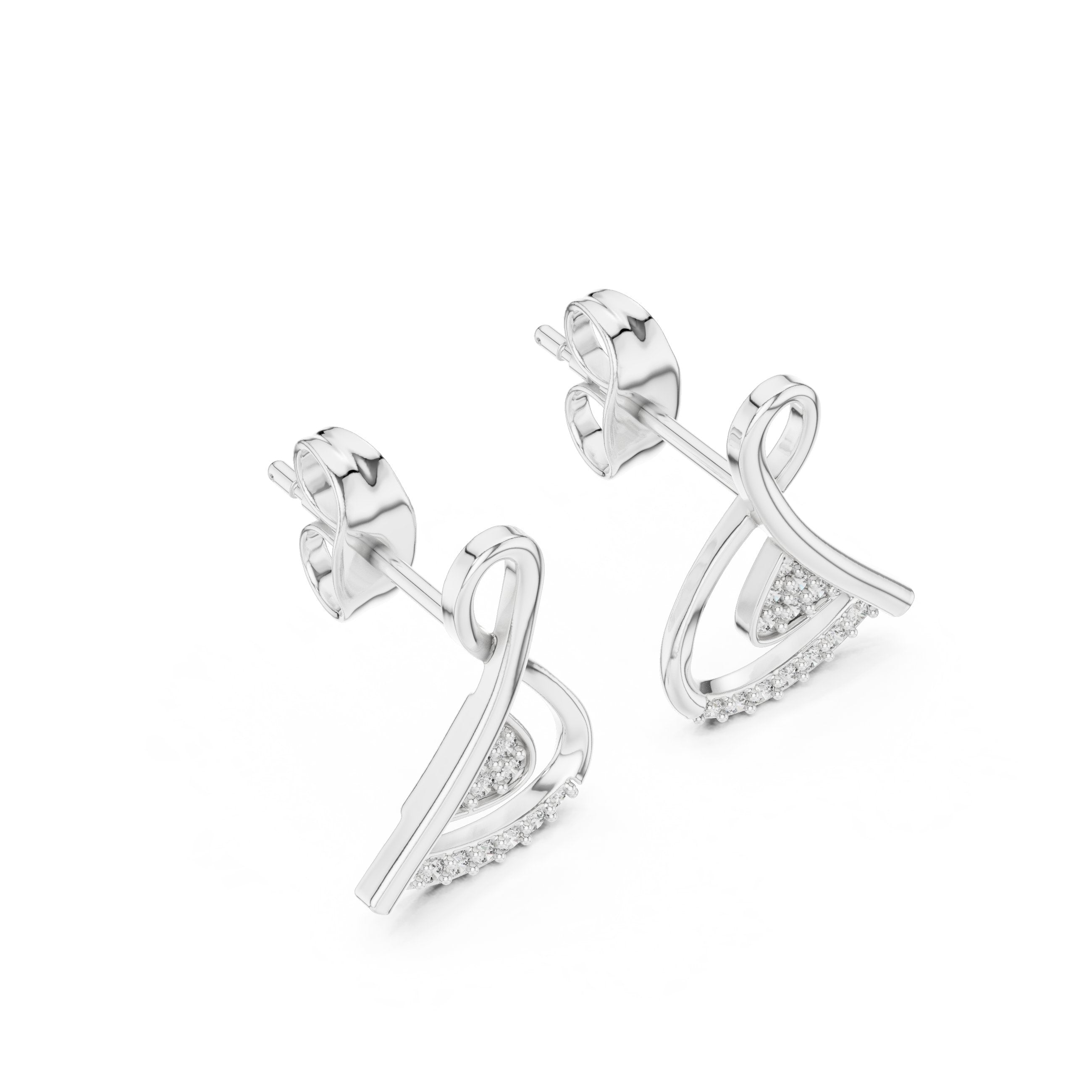 حلقان ألماسة بتصميم إنفينيتي لوب in White Gold - VYKA Diamonds