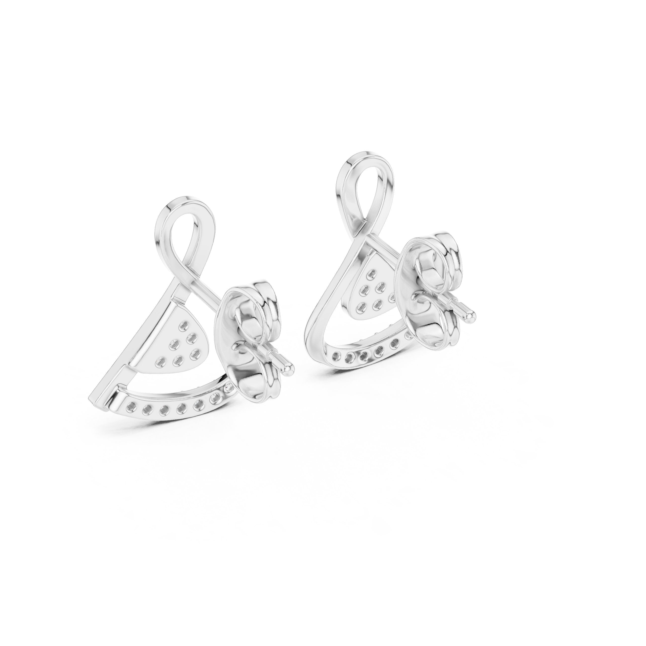 حلقان ألماسة بتصميم إنفينيتي لوب in White Gold - VYKA Diamonds