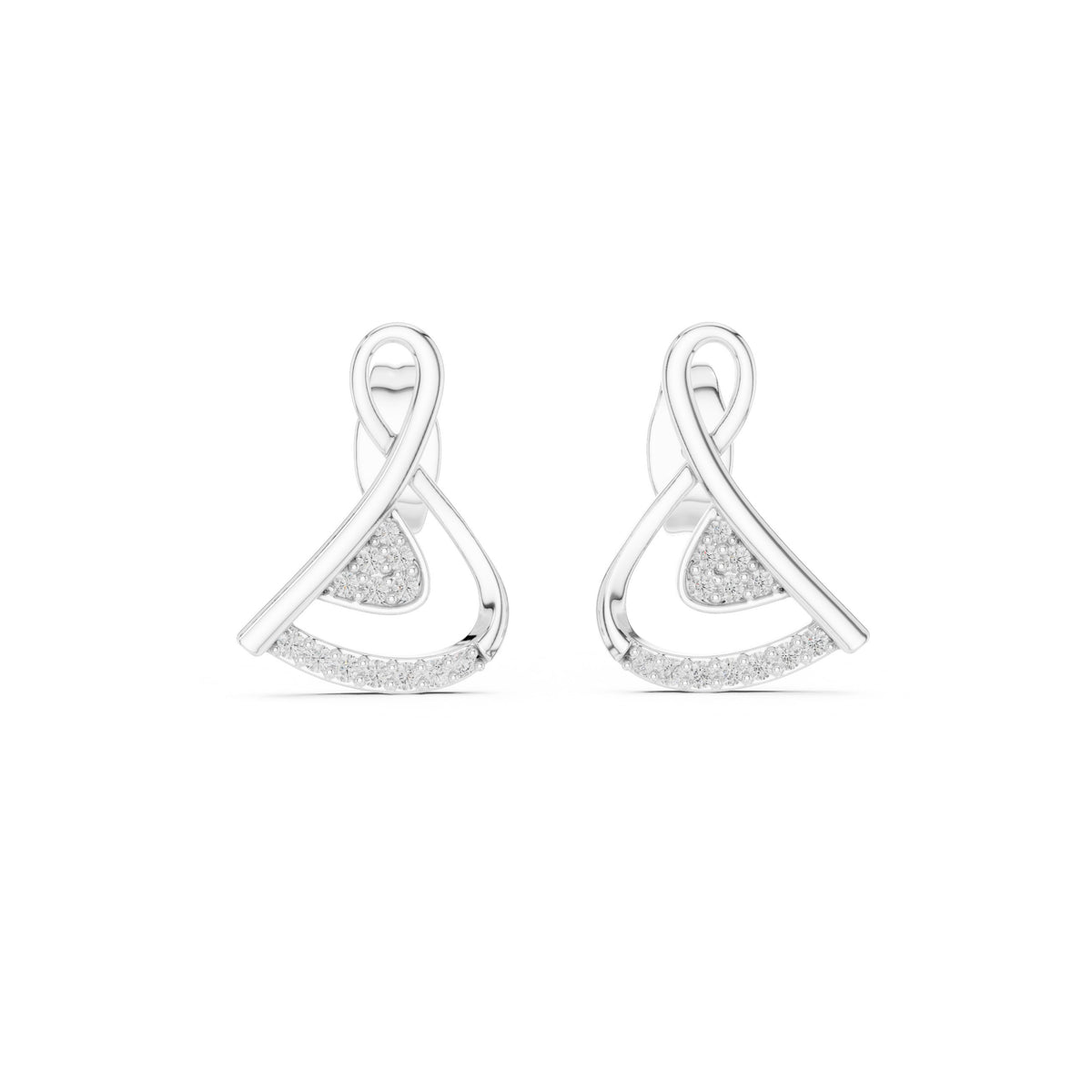 Infinity Loop Diamond Stud Earrings