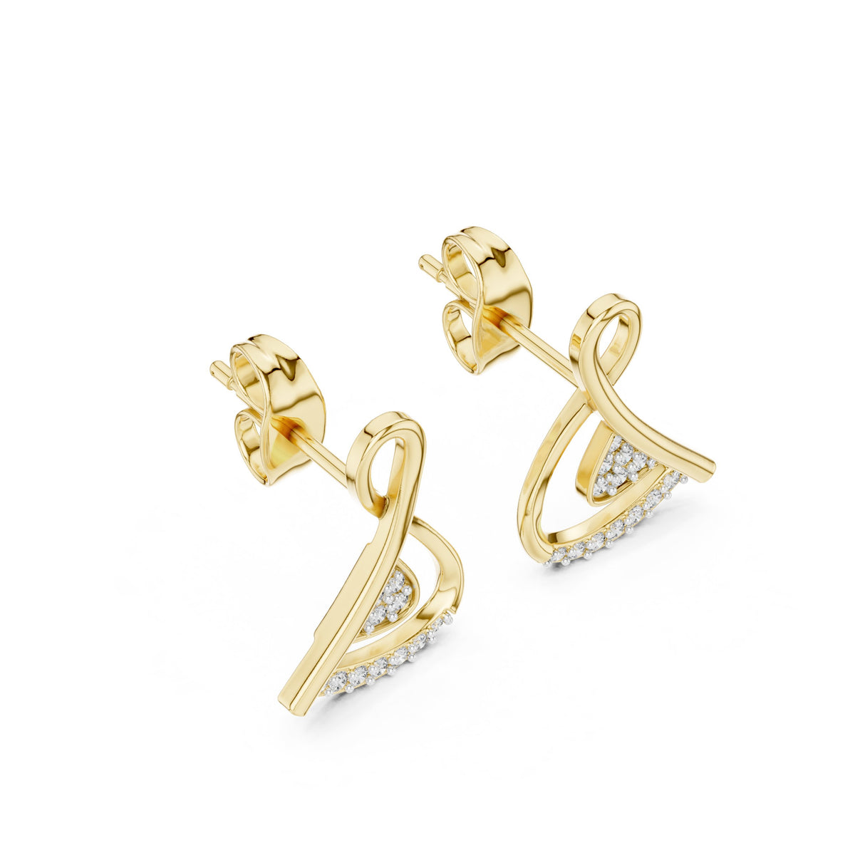Infinity Loop Diamond Stud Earrings