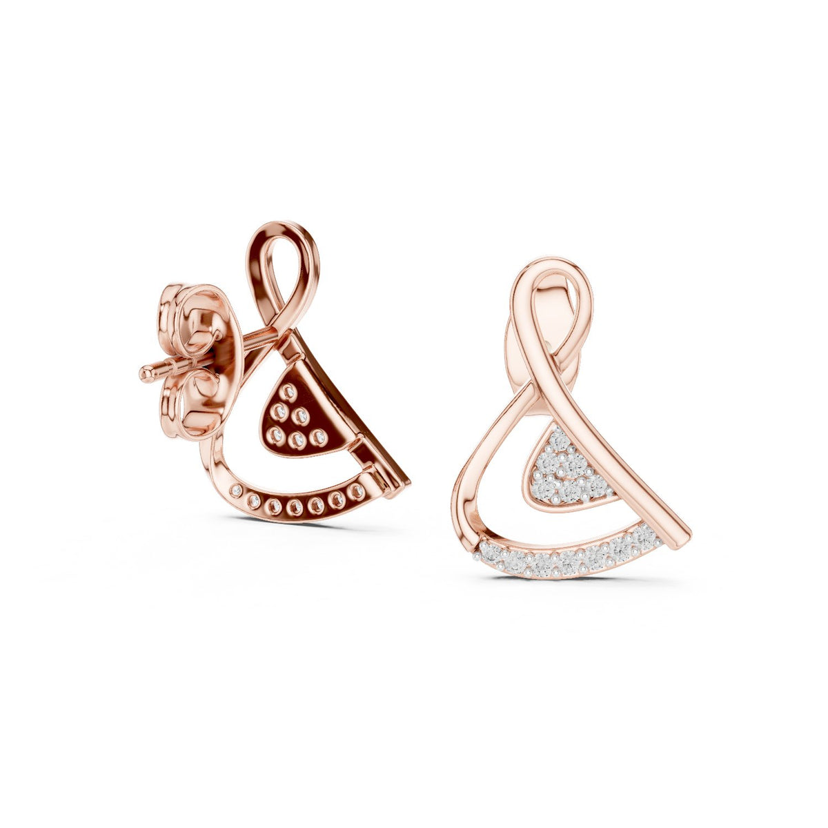 Infinity Loop Diamond Stud Earrings