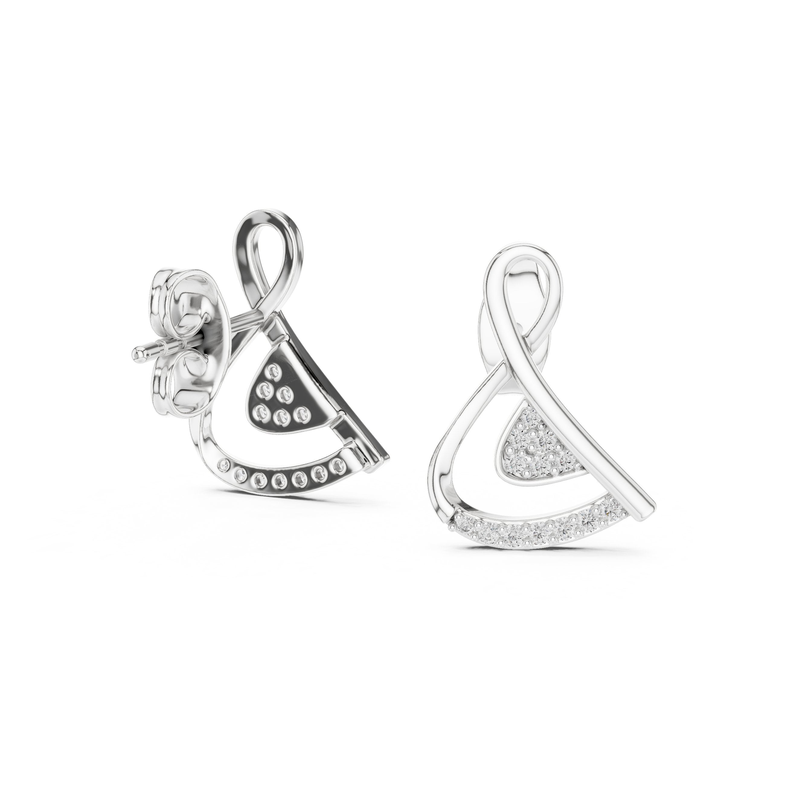حلقان ألماسة بتصميم إنفينيتي لوب in White Gold - VYKA Diamonds