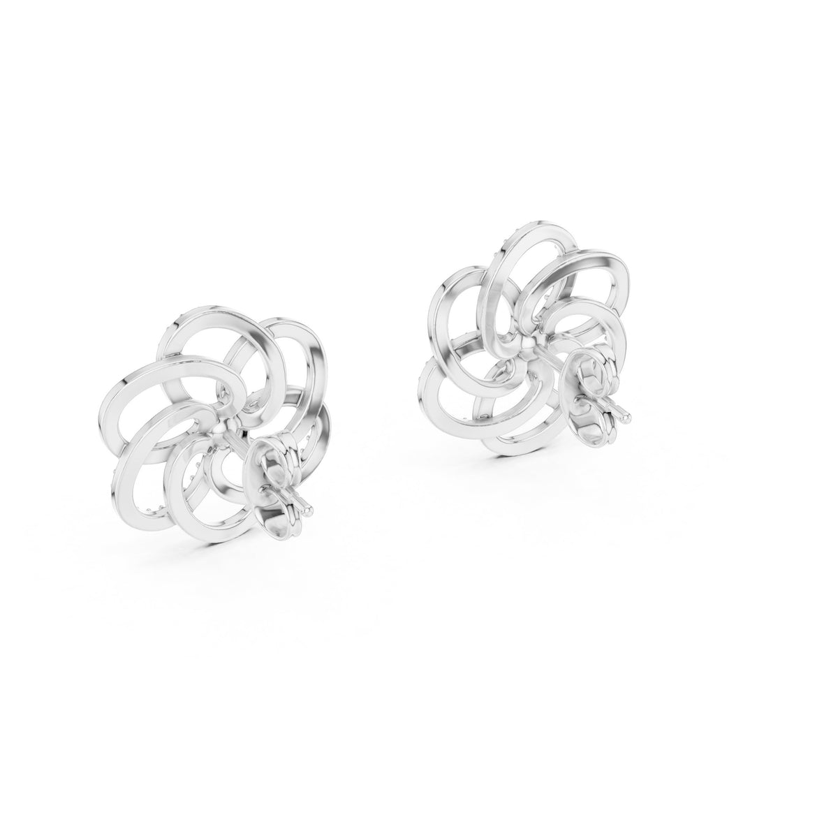 Interlocking Petal Diamond Stud Earrings