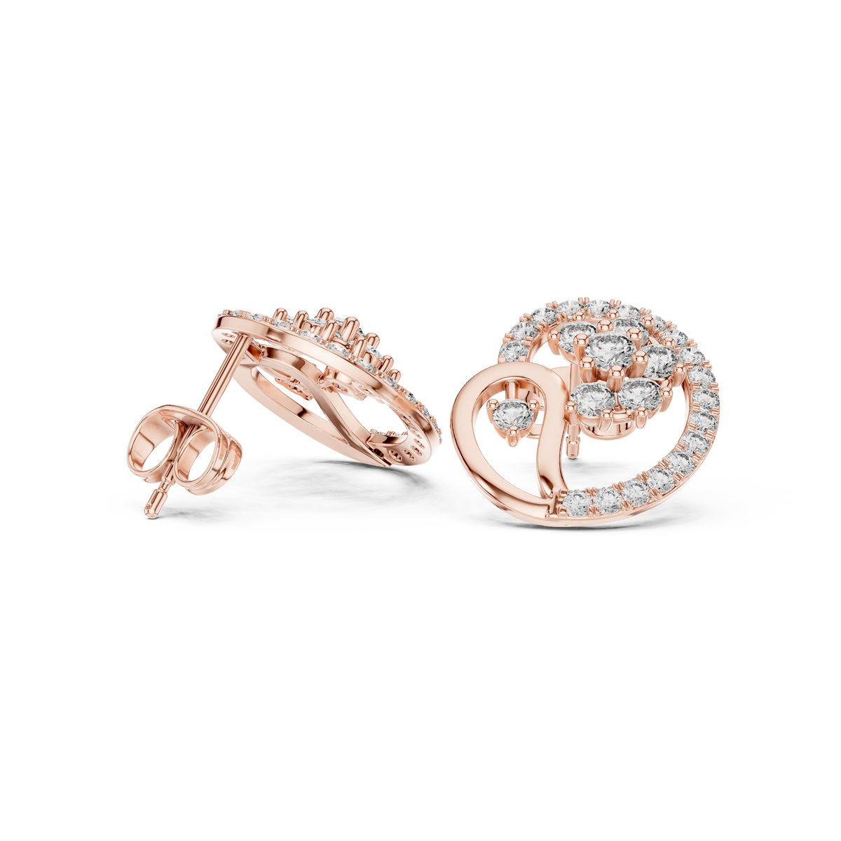 Tiered Chandelier Diamond Stud Earrings