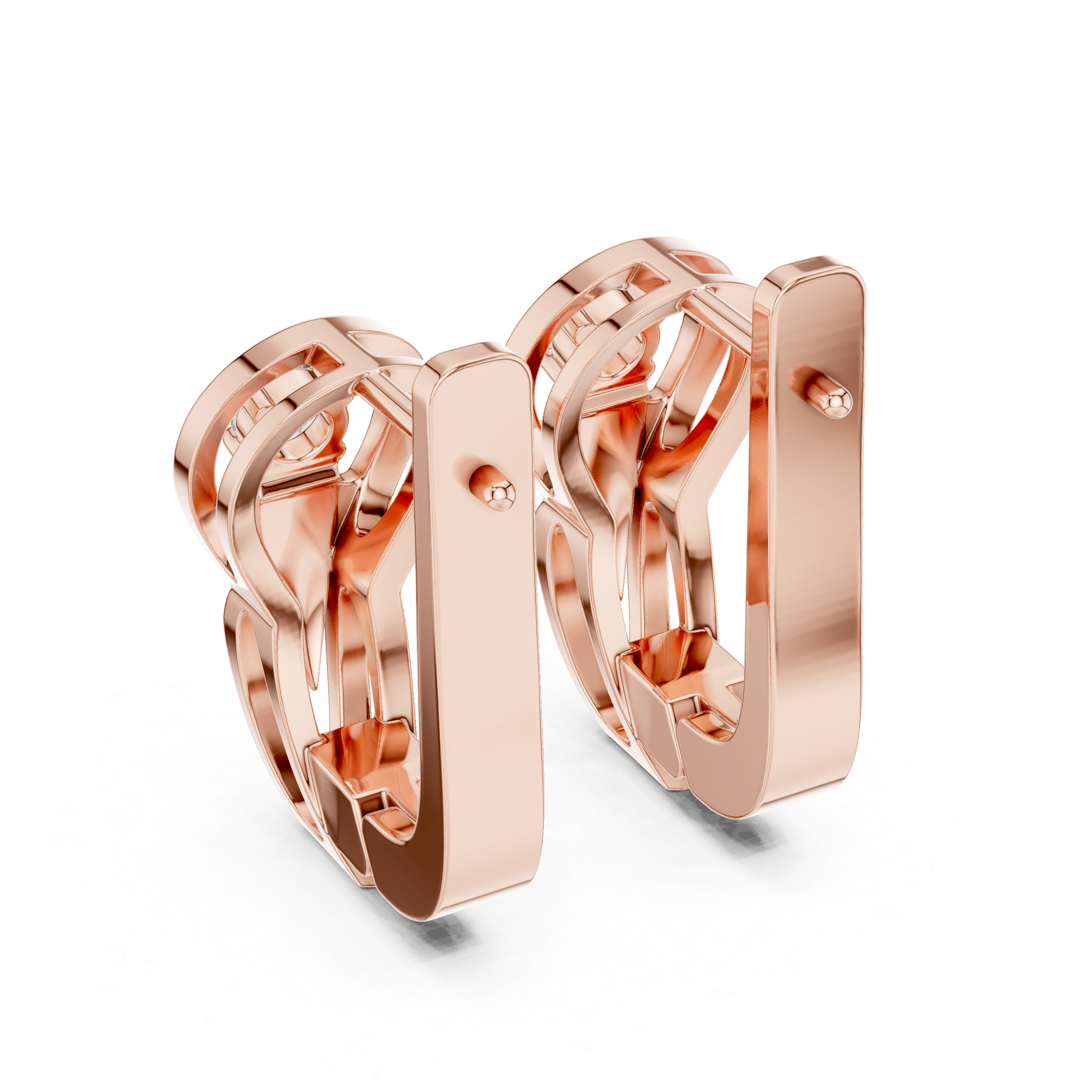 Knot Solitaire Diamond Earrings in Rose Gold - VYKA Diamonds