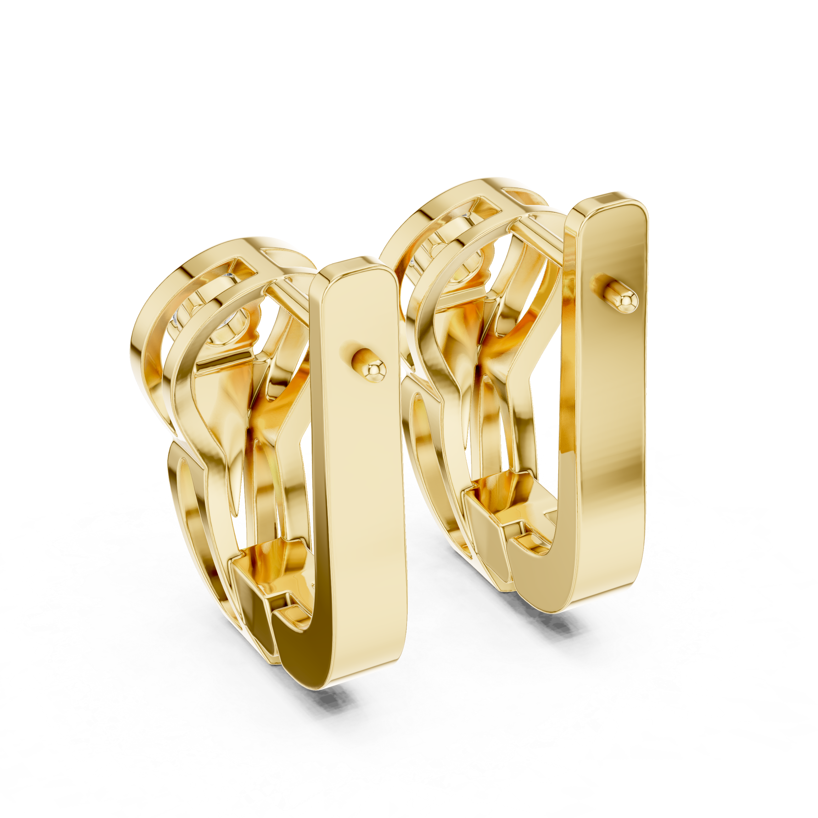 Knot Solitaire Diamond Earrings in Yellow Gold - VYKA Diamonds