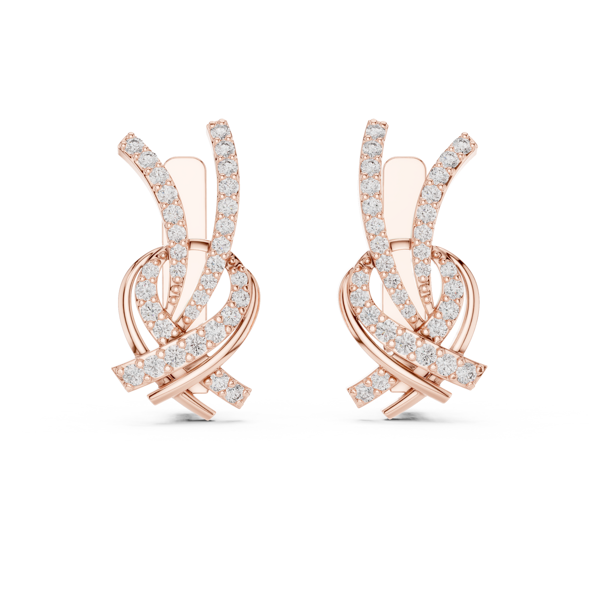 Twisted Ribbon Diamond Earrings