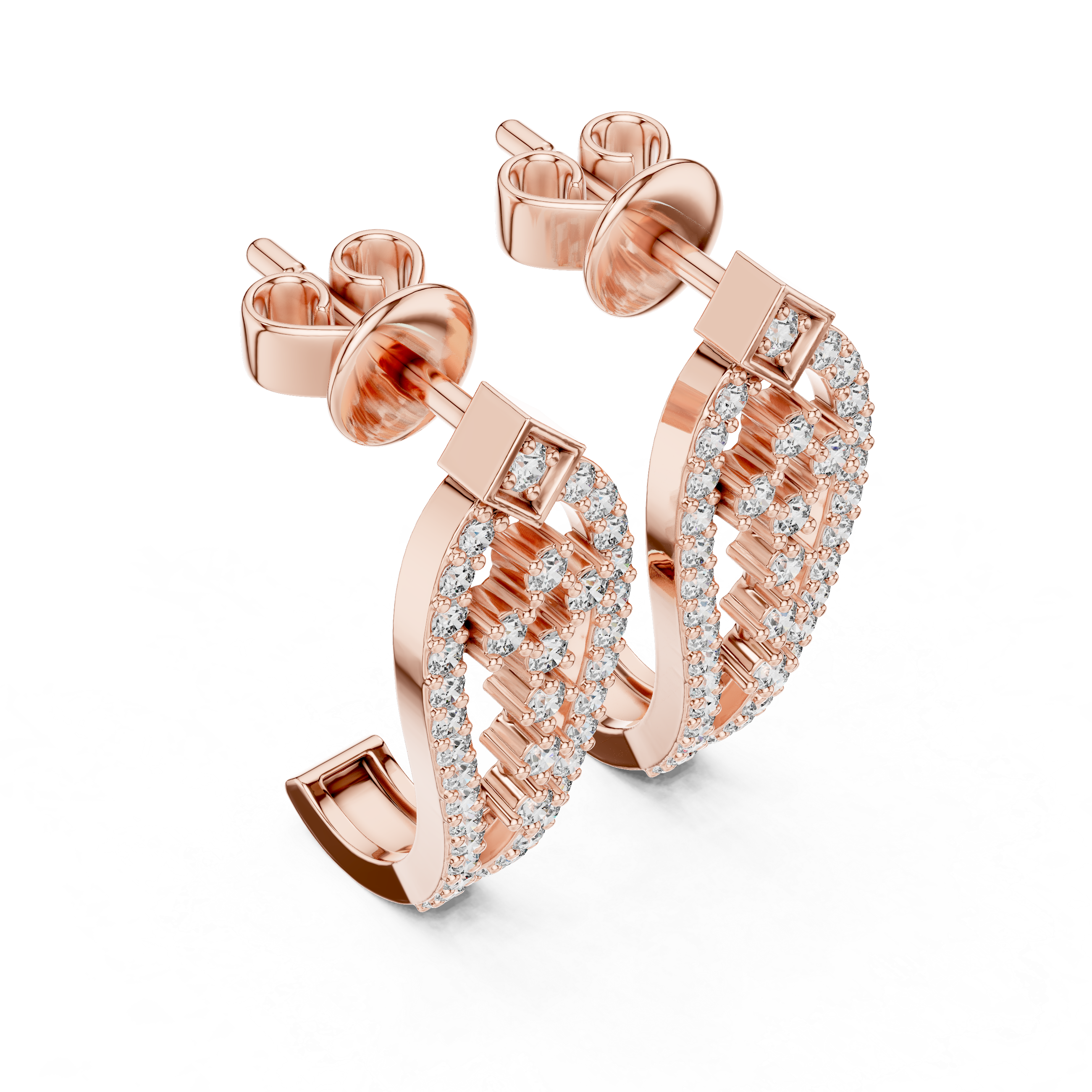 حلقان ألماسية على شكل قطرة دمعة in Rose Gold - VYKA Diamonds
