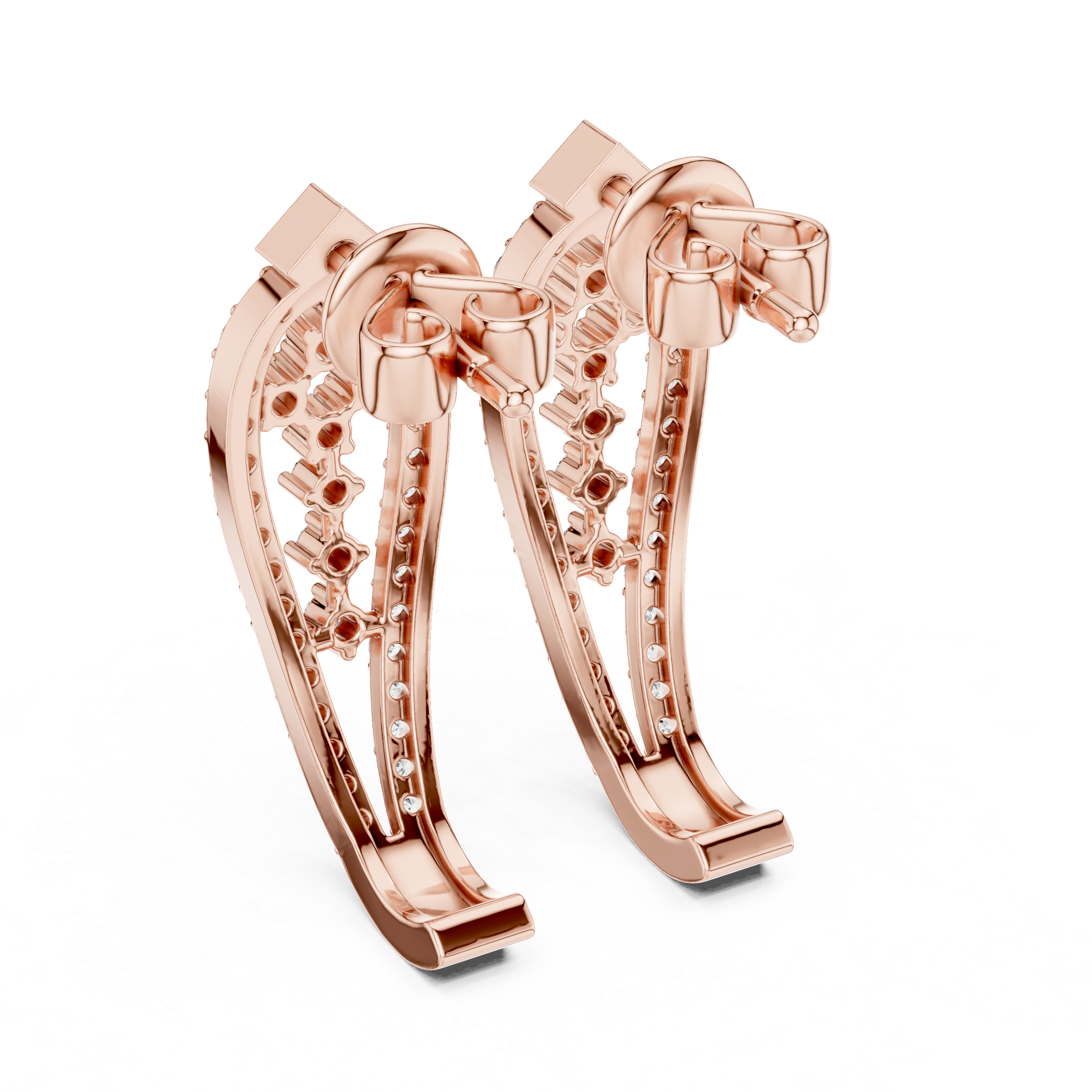 حلقان ألماسية على شكل قطرة دمعة in Rose Gold - VYKA Diamonds