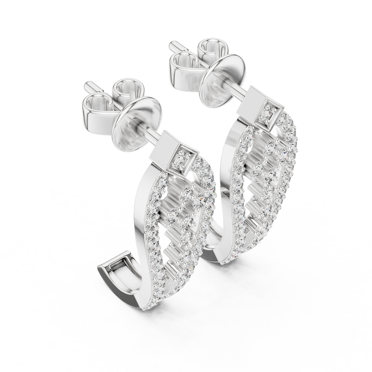 Teardrop Cathedral Diamond Earrings
